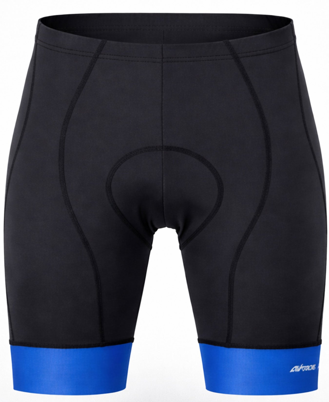 Heren fietsbroek korte fietsbroek comfortlijn zwart blauw
