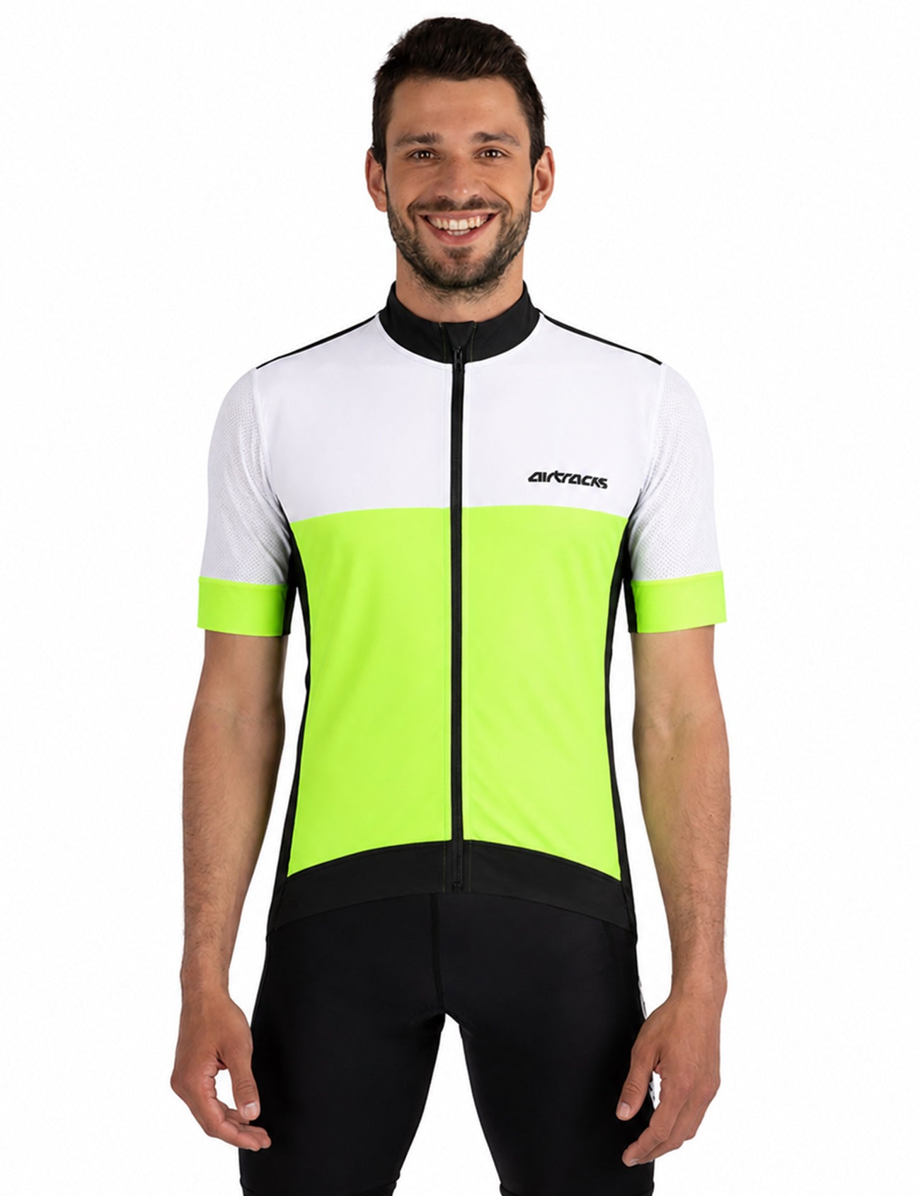 Maglia da bicicletta maschile corta -maglietta per biciclette per squadra per squadra III Neon White