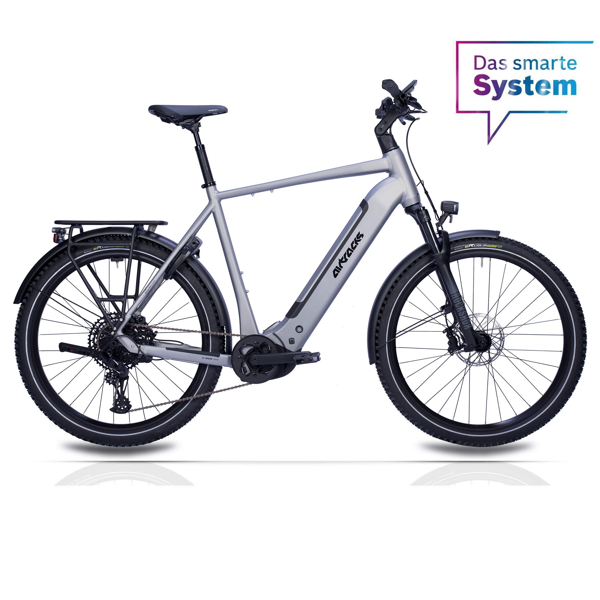 27,5" Heren E-SUV MTB TERRA CX2 BOSCH PERFORMANCE LINE PX Smart System POWERTUBE 600 Wh 12 versnellingen SRAM SX EAGLE Grijs