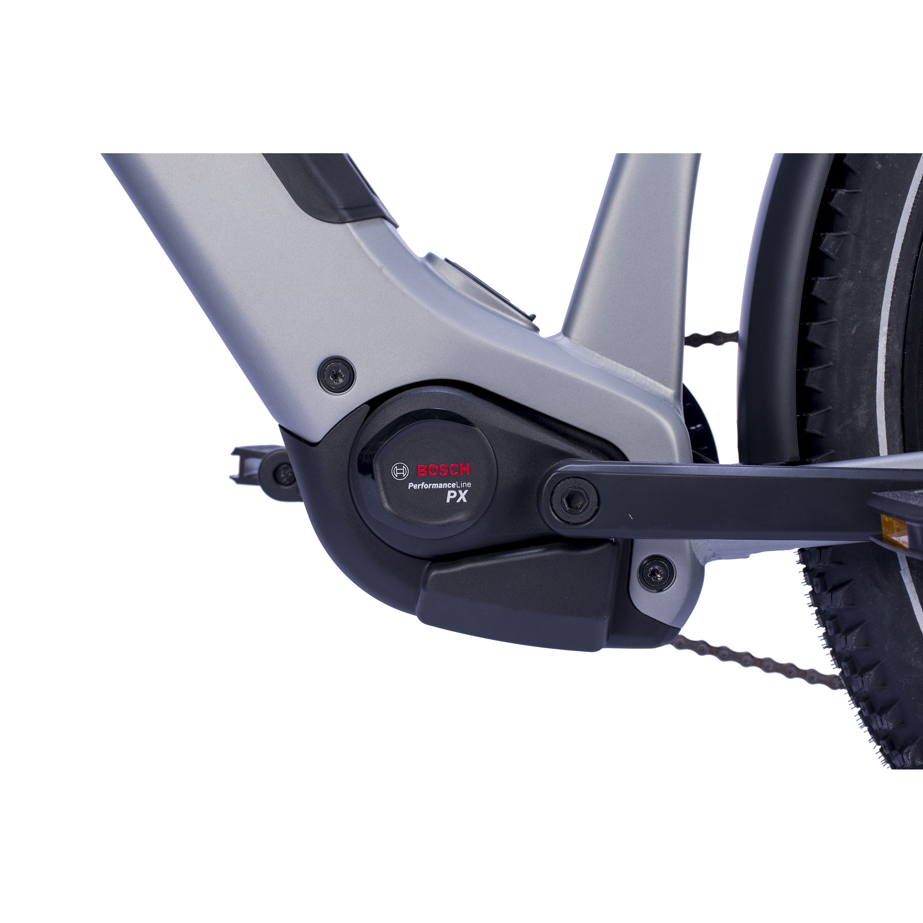 27,5" Heren E-SUV MTB TERRA CX2 BOSCH PERFORMANCE LINE PX Smart System POWERTUBE 600 Wh 12 versnellingen SRAM SX EAGLE Grijs