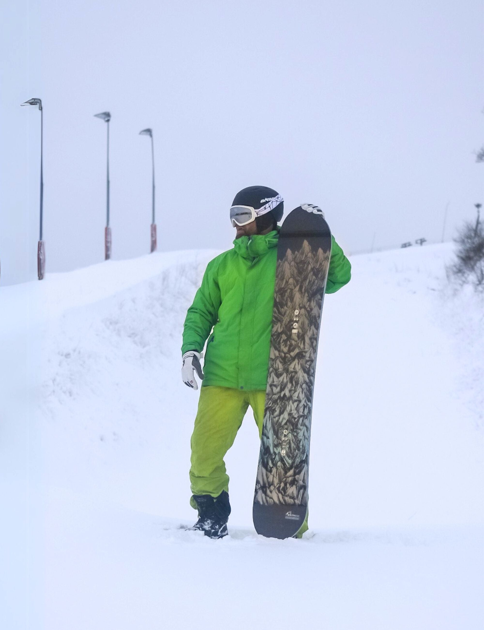Heren snowboard MOUNTAIN LINES Zero Rocker Wide Bundle