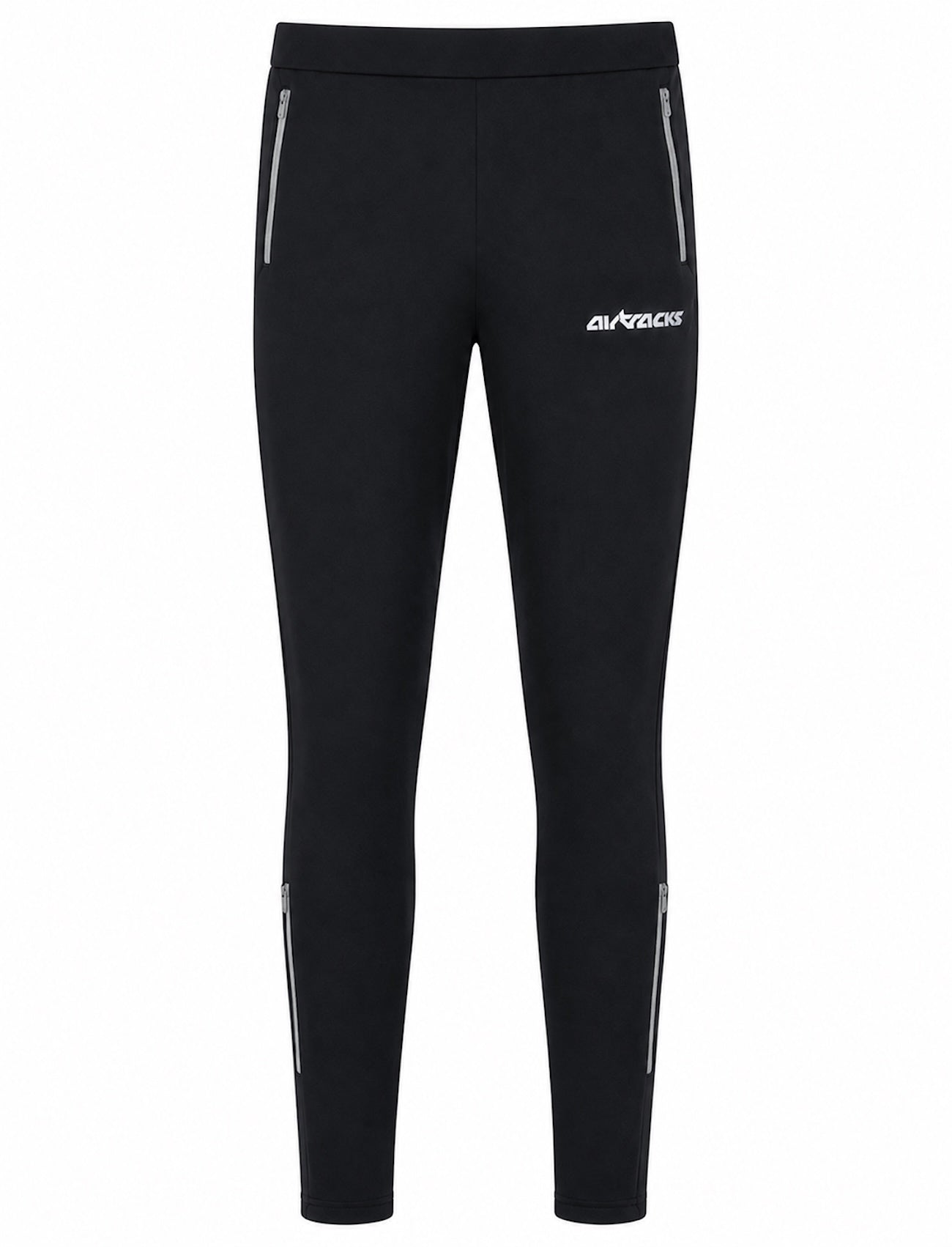 Hommes pantalons de course thermo hivernal par équipe argent noir