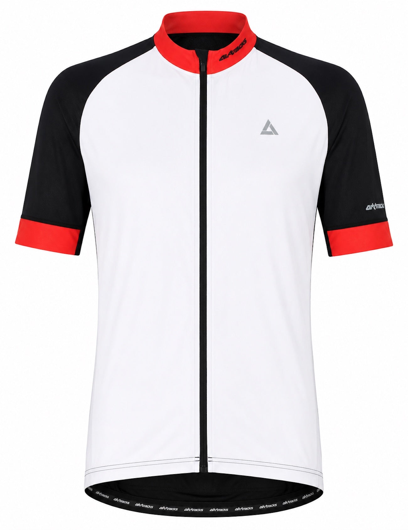 Herenfiets jersey short -sleeved fietspruien per lijn wit zwart rood