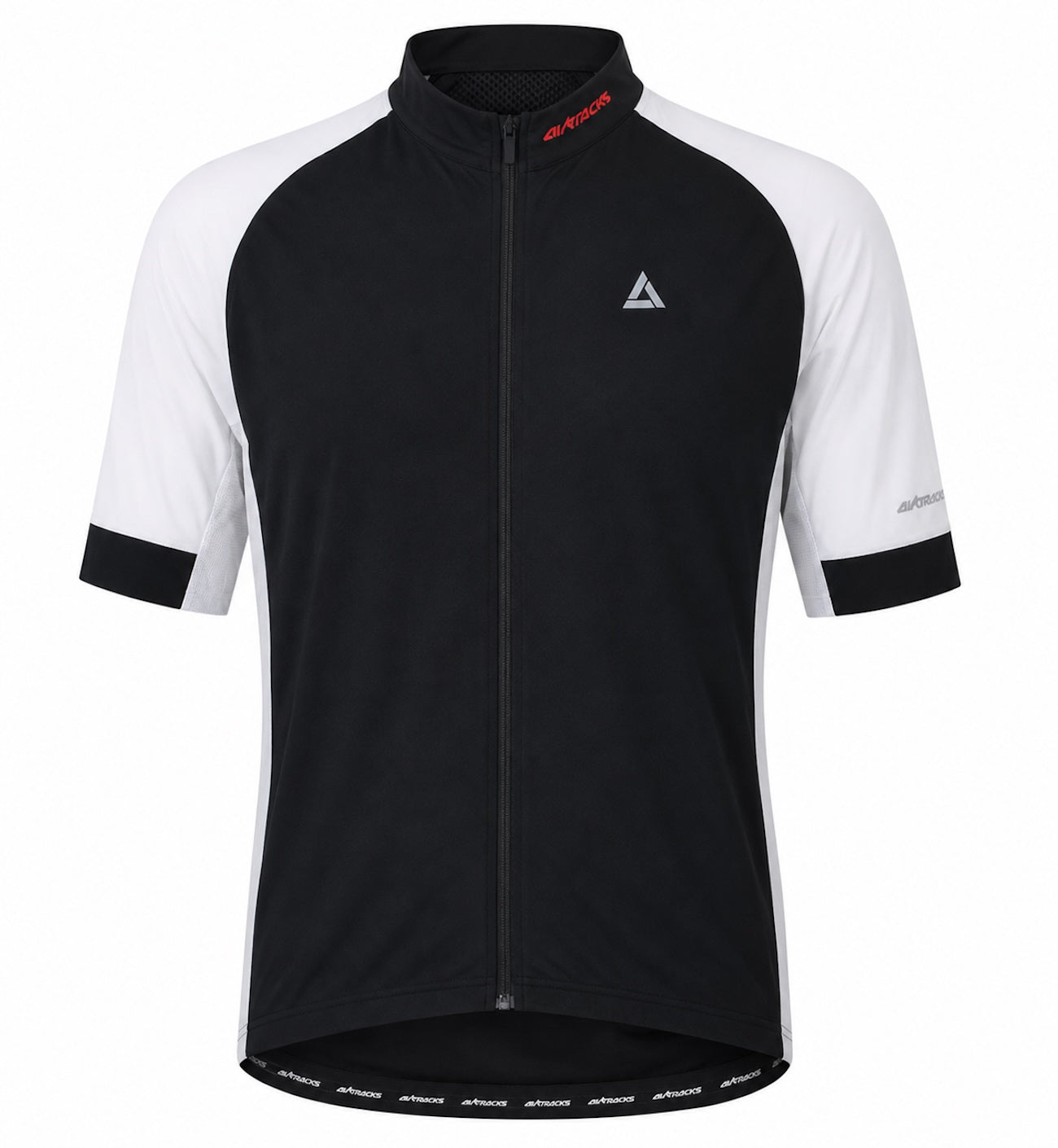 Herenfiets jersey short -sleeved fietstrui per lijn zwart wit