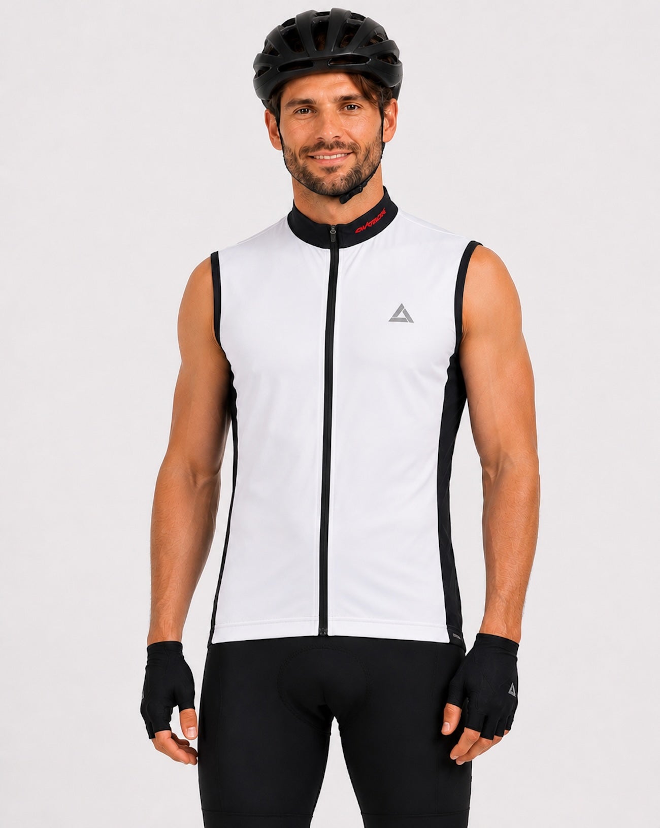 Jersey de bicicleta para hombres Jersey corta en bicicleta de manga de bicicleta sin mangas de confort blanco negro negro