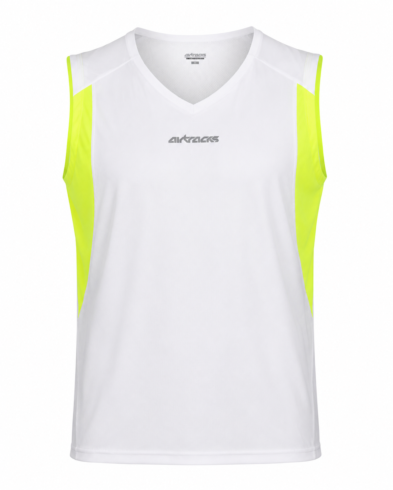Running Shirt Sans Sheevel Top Top par ligne blanc-neon