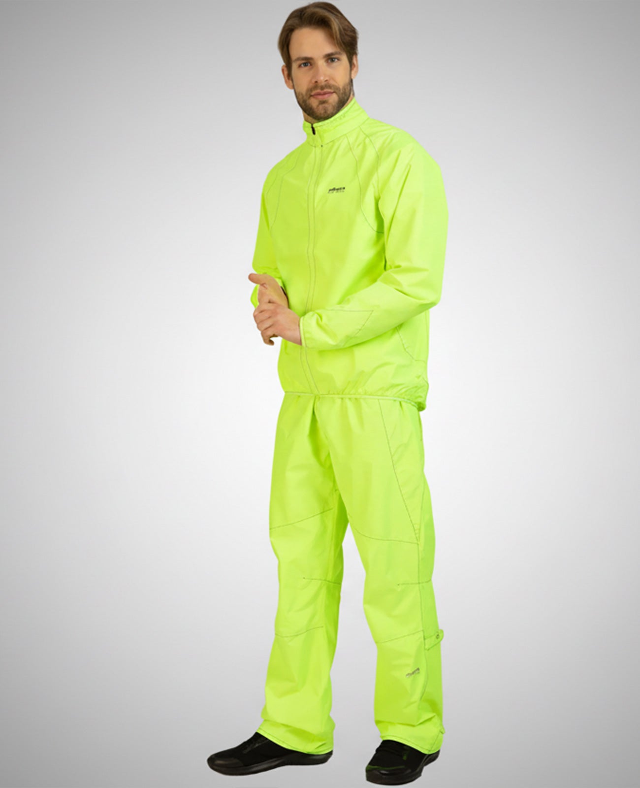 Pantaloni da pioggia maschile - pantaloni per biciclette Lang Comfort Line Neon