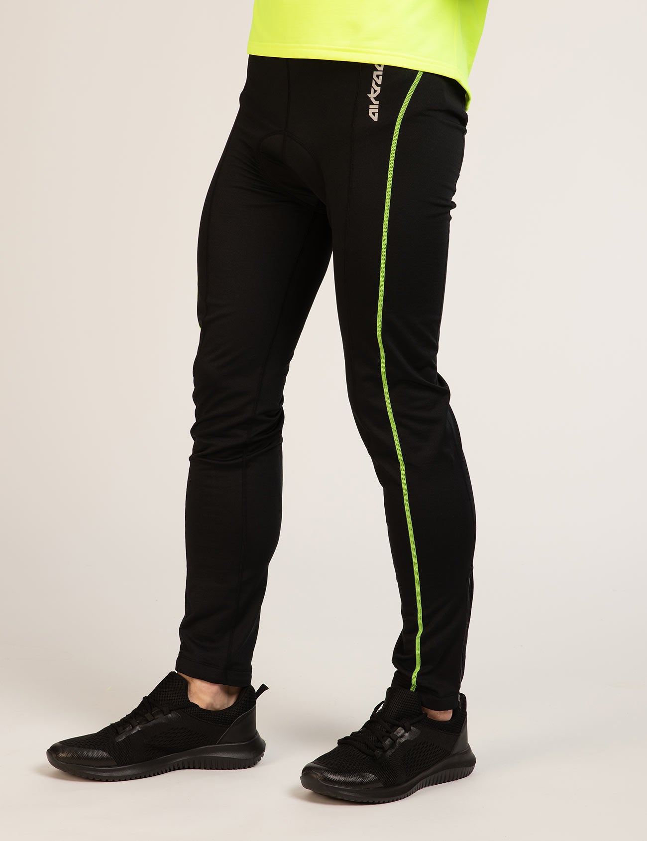 Men Thermo Bike Jersey Set Bicycle Pants Lang + Bicycle Jersey Long -Sleeved Neon