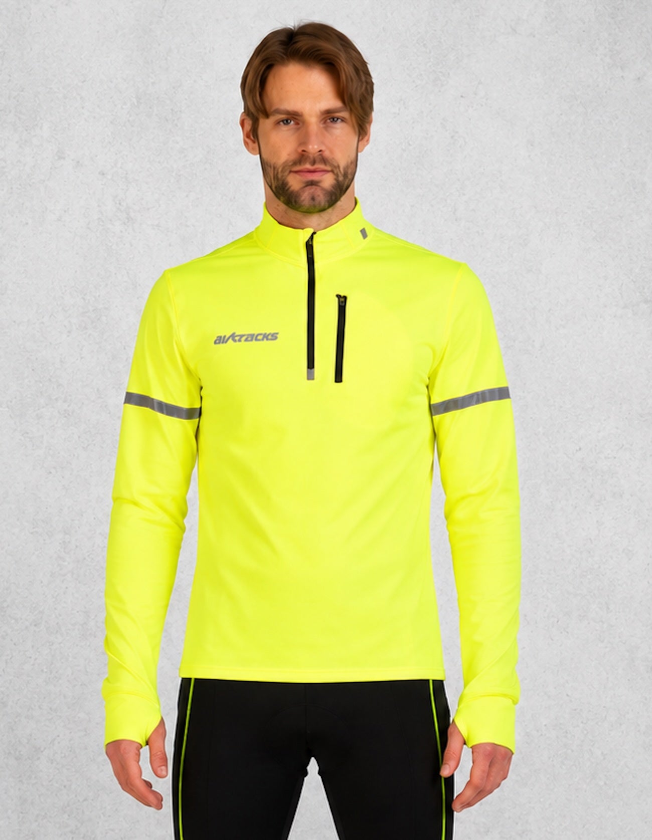 Hombres Thermo Bicycle Jersey - Camisa Camiseta Arm Long Neon Neon