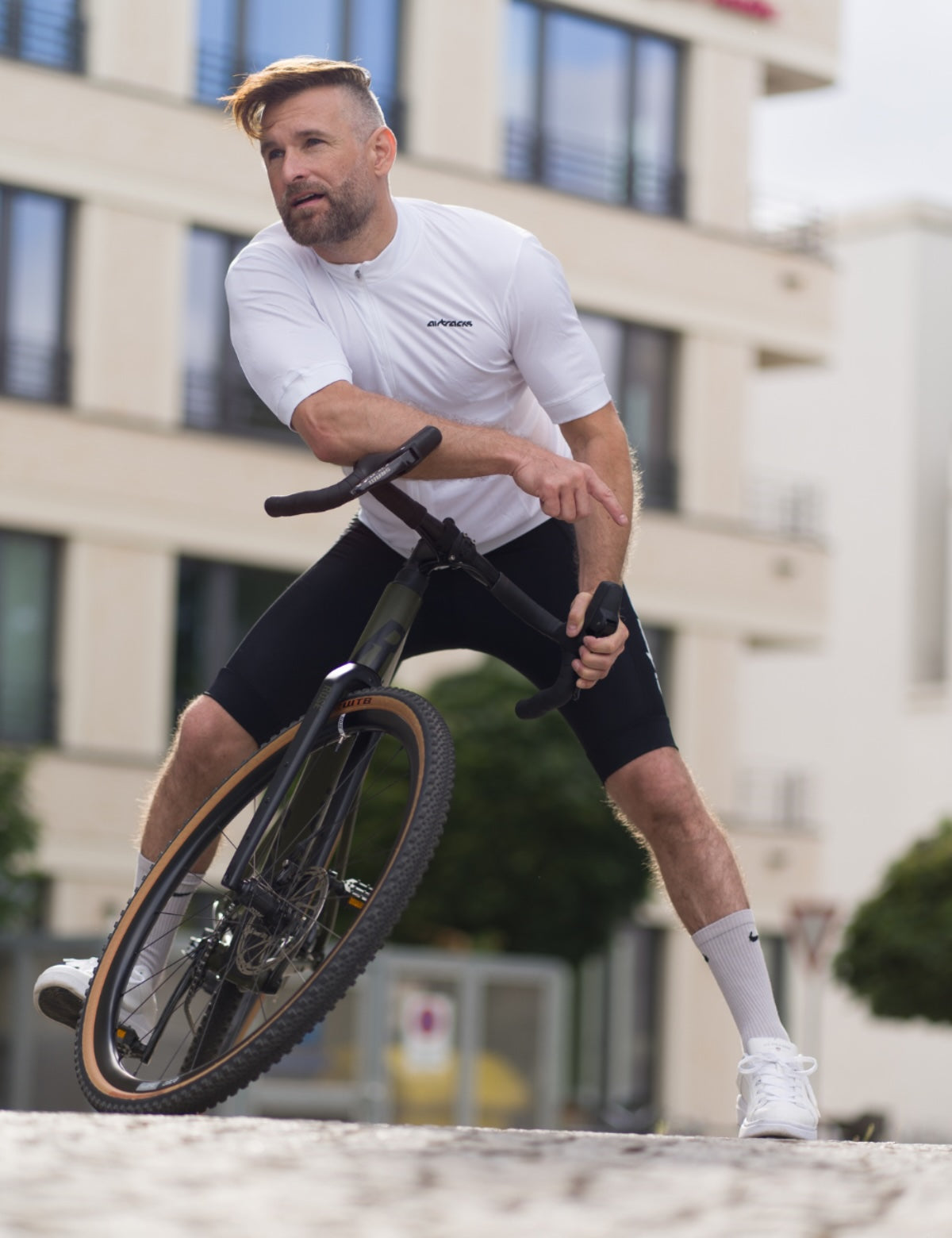 Jersey de bicicleta de hombres para hombres Jersey Air Tech II White