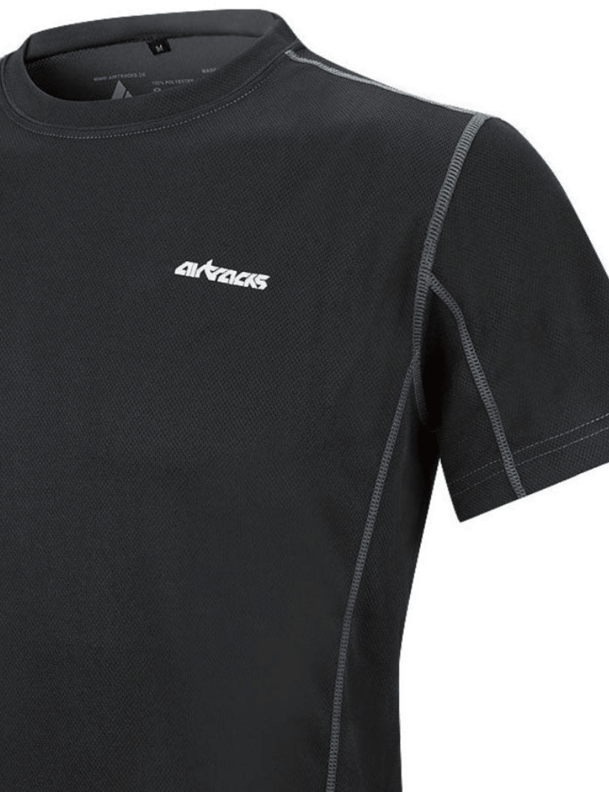 Chemise de course fonctionnelle bras court par air noir