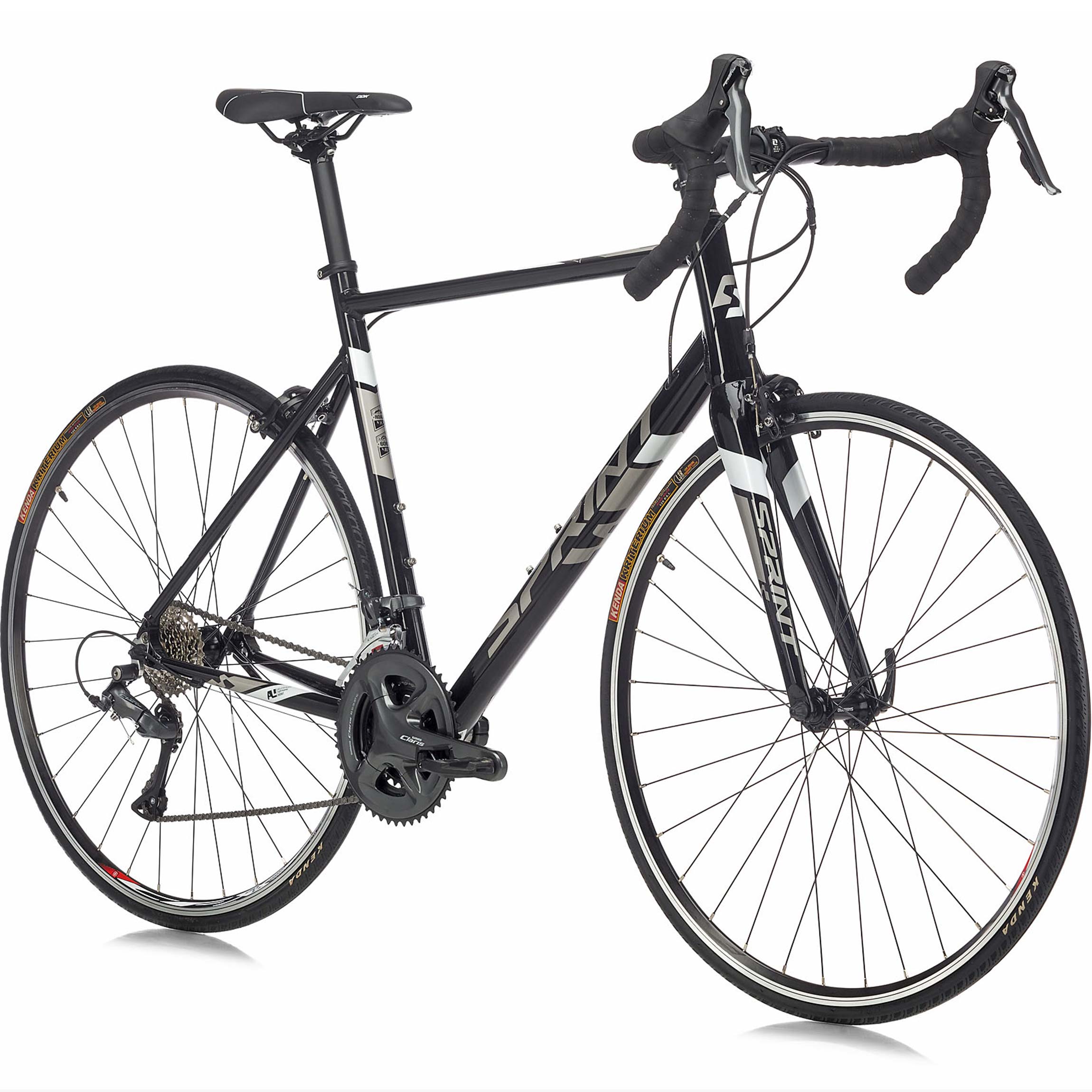 28" heren racefiets SPRINT MONZA RACE 28 carbon voorvork fiets 2 x 8 versnellingen SHIMANO CLARIS RD-R2000 zwart / wit