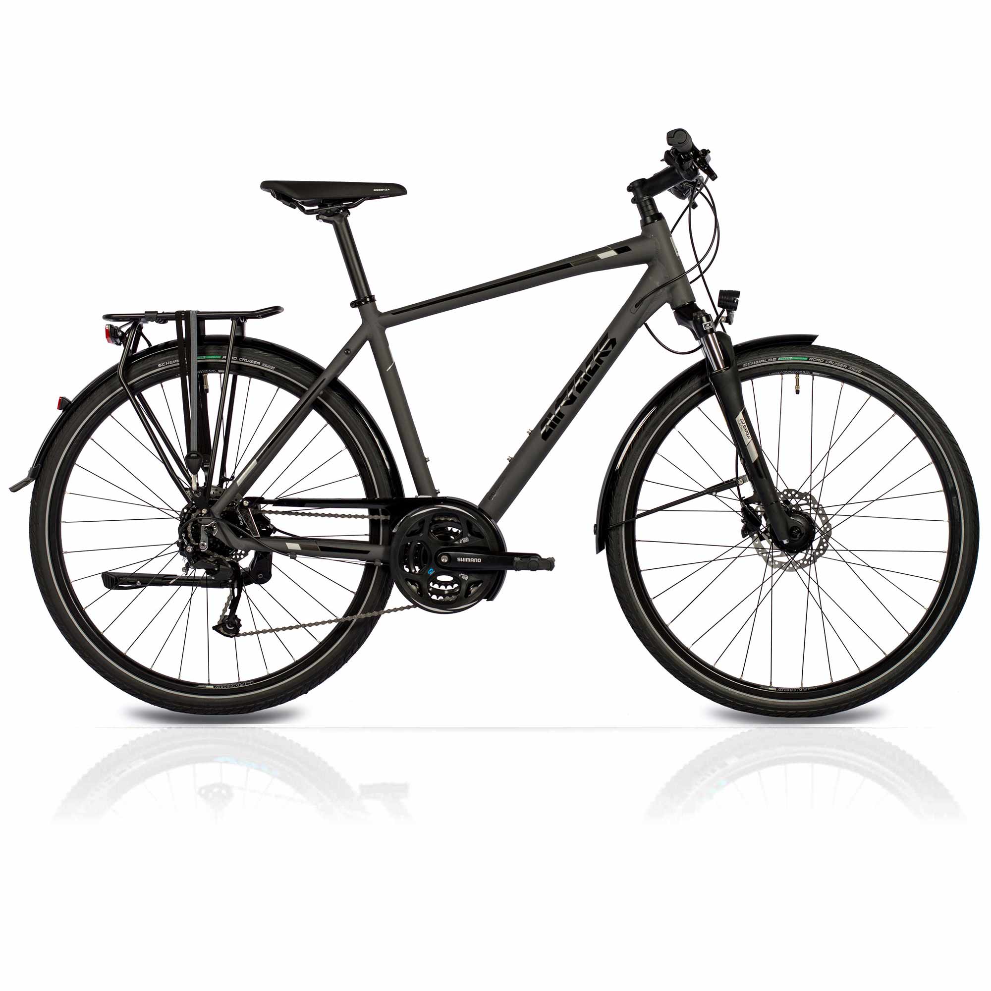 28" Bicicleta de trekking para hombre TR.2835, 24 marchas, Shimano Alivio RD-M3100 SGS, color gris sombra