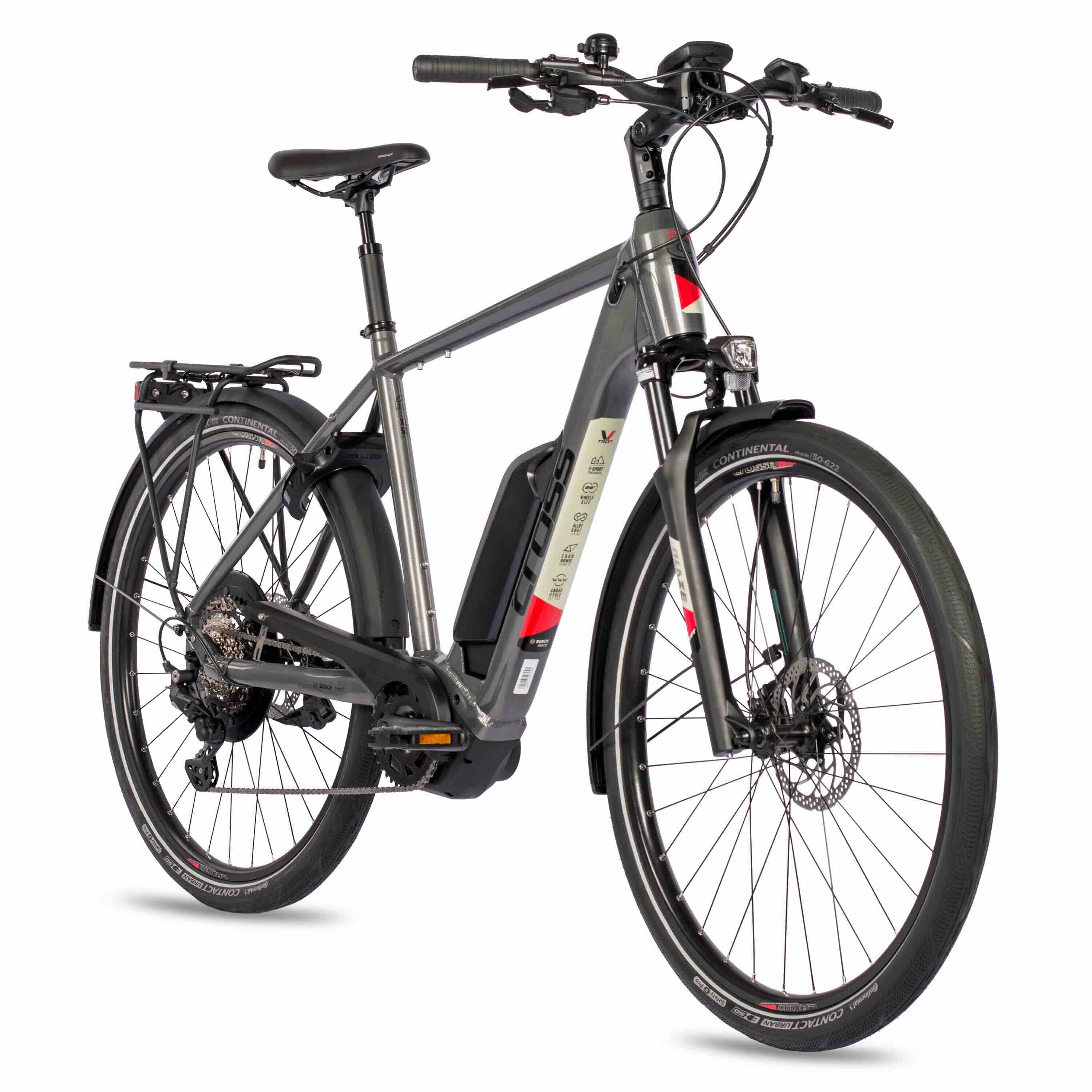 28" Bicicletta da trekking elettrica da uomo V-Tron BOSCH ACTIVE PLUS LINE 500 Wh 10s SHIMANO DEORE