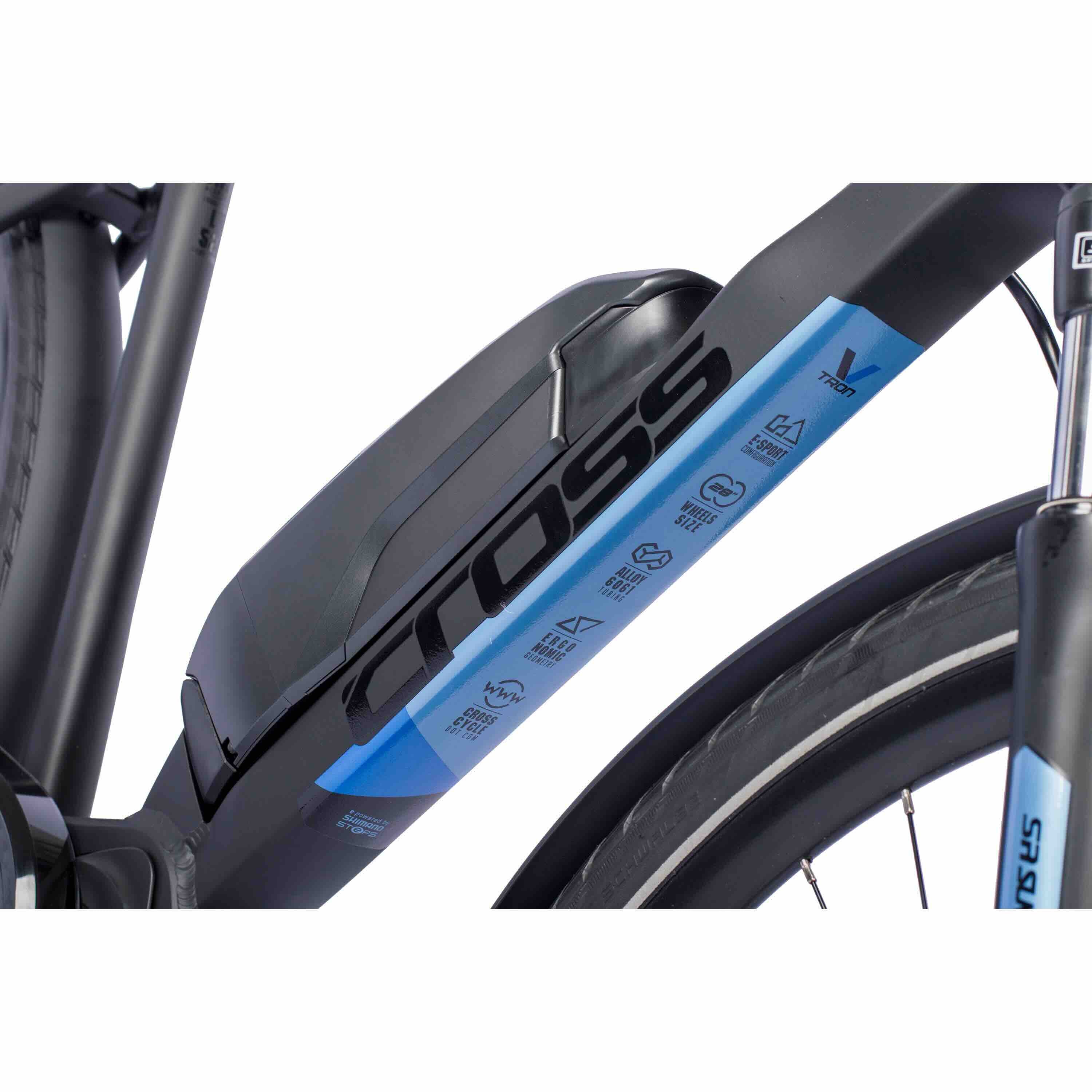 28" E-bike Trekkingfiets voor heren V-TRON SHIMANO STEPS E-5000 418 Wh 9 x VERSNELLING SHIMANO RD-T3000