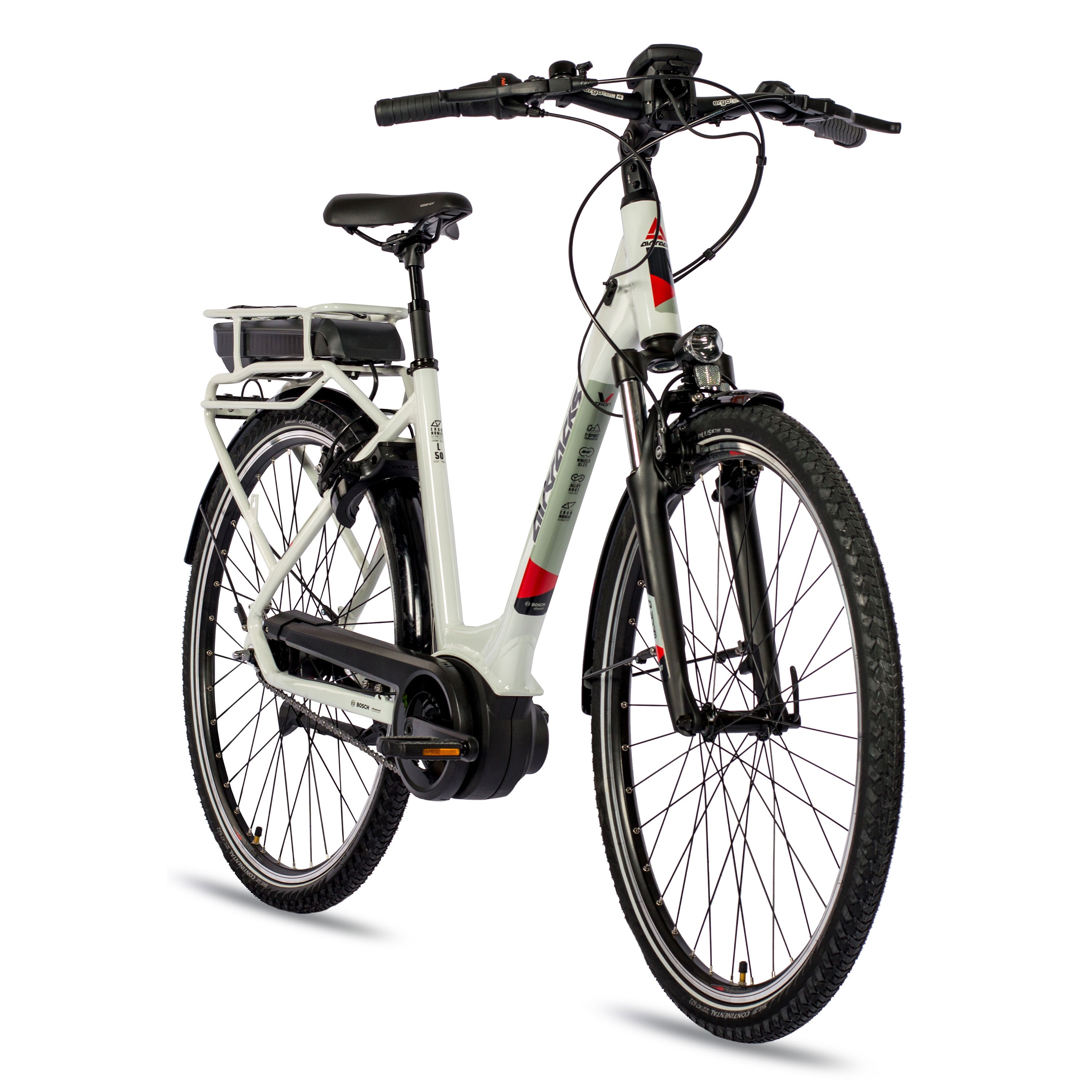 28" BICI ELETTRICA CITY V-TRON RACK BOSCH ACTIVE LINE 400 WH 7 VELOCITÀ SHIMANO NEXUS FRENO A CONTROPEDALE