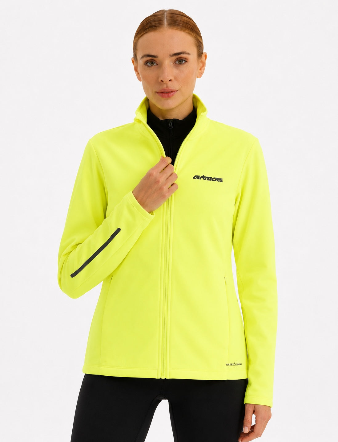 Chaqueta de invierno para mujer bicicleta-correr Softshell Thermojacke Línea Comfort Activa Neón