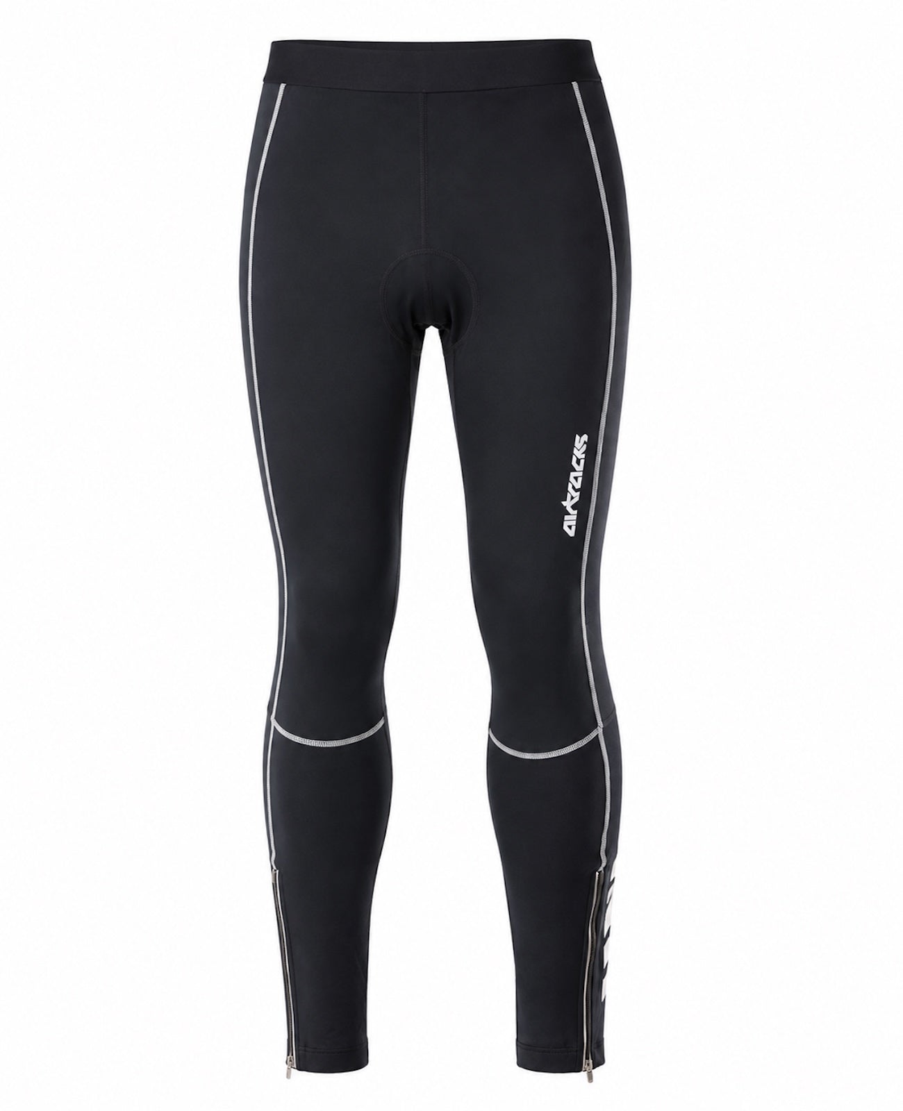 Herenhermische fietsbroek lang per zwart-zilver