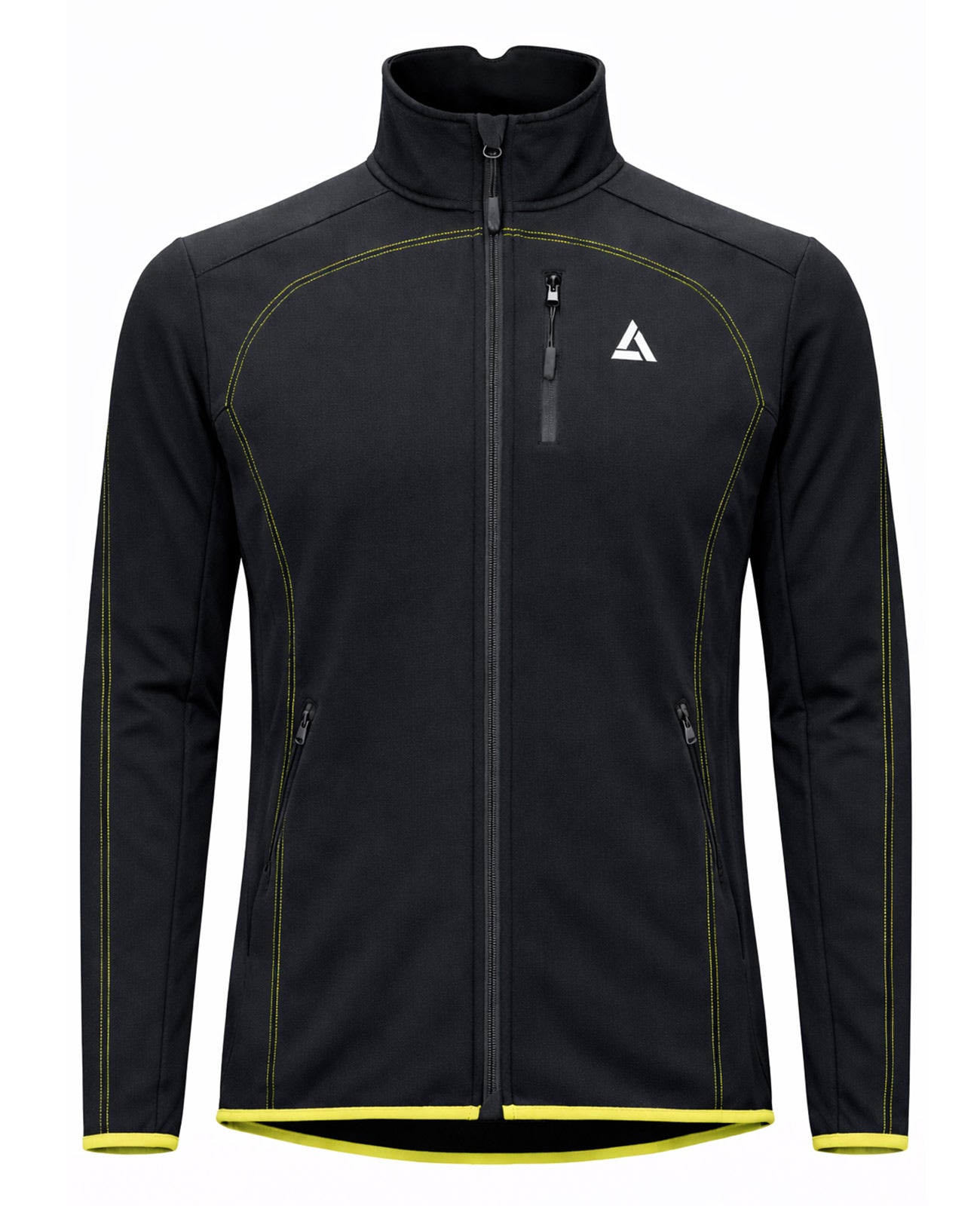 Hommes thermo veste à vélo pro ligne noire néon