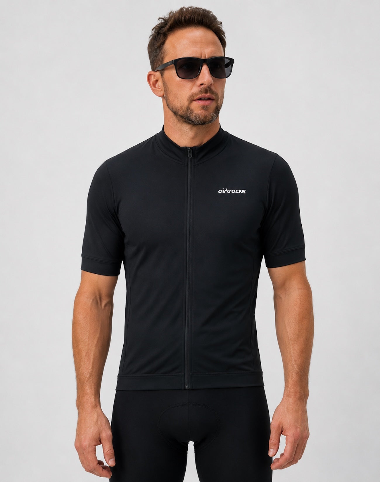 Heren fiets jersey short -sleeved fietjersey air tech ii zwart