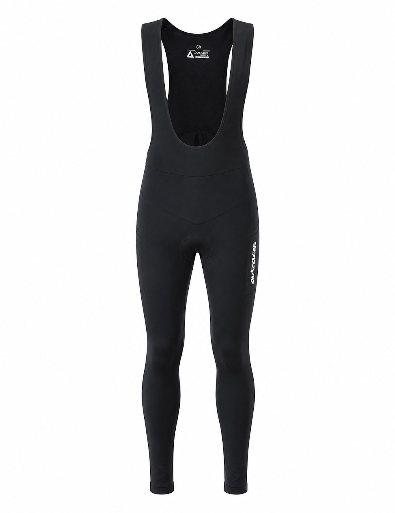 Pantalones de bicicleta termal para hombres pantalones largos portadores por negro