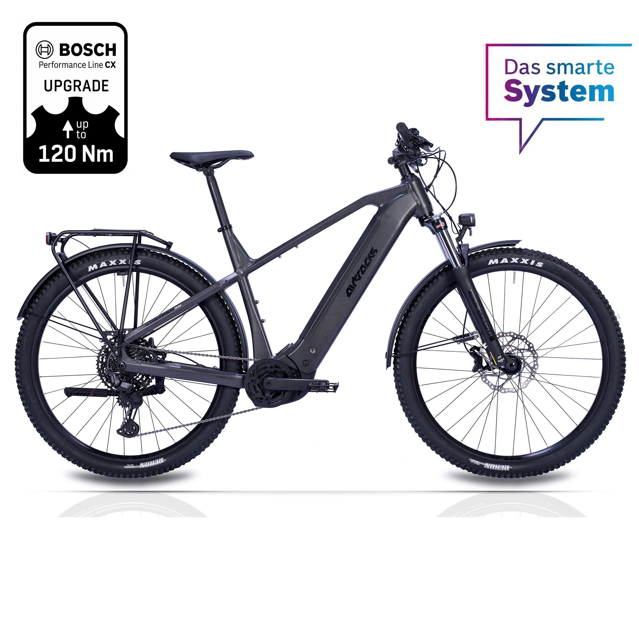 29" Herren E-Bike SUV MTB STREAMER CX11 BOSCH PERFORMANCE LINE CX GEN 5 (120 Nm) Smart System POWERTUBE 600 Wh 11 x GANG SHIMANO XT RD-M8130 SGS