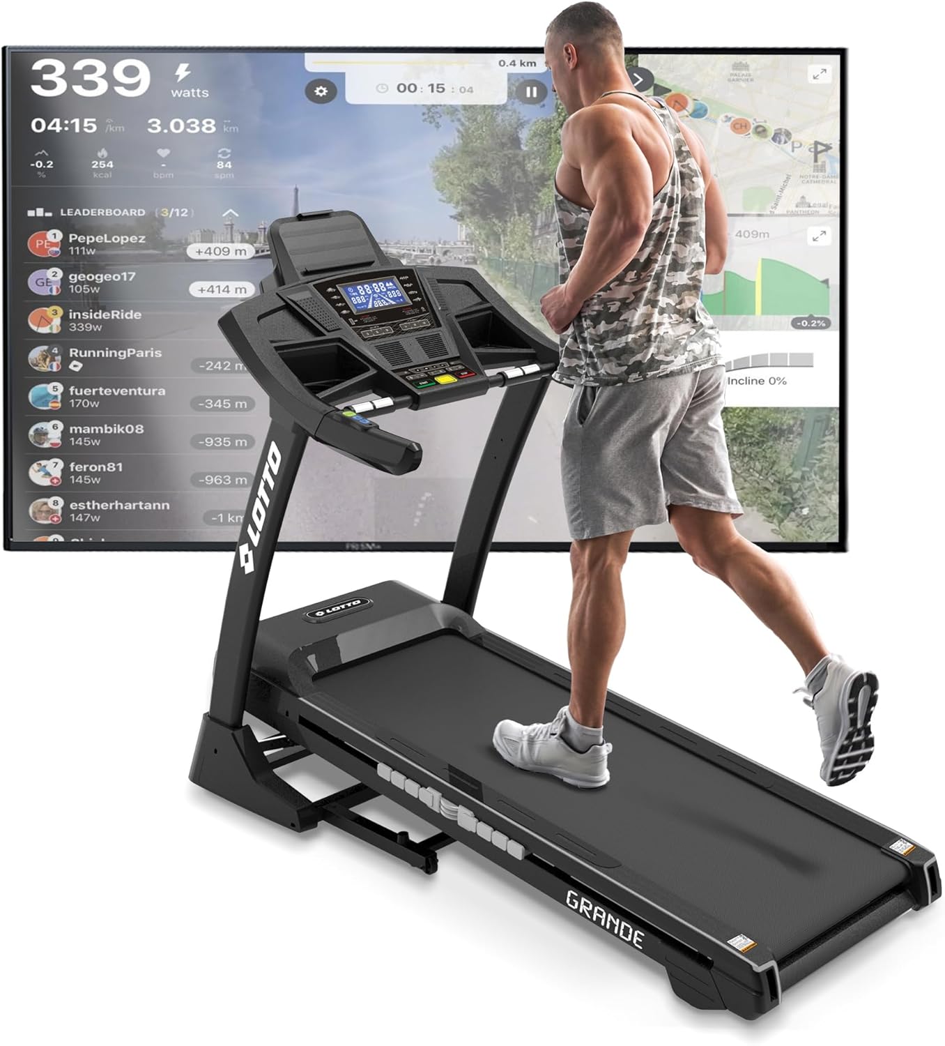 Lotto Grande Treptimplable pliable électriquement jusqu'à 120 kg Bluetooth 1-20 km / h 150x51 cm