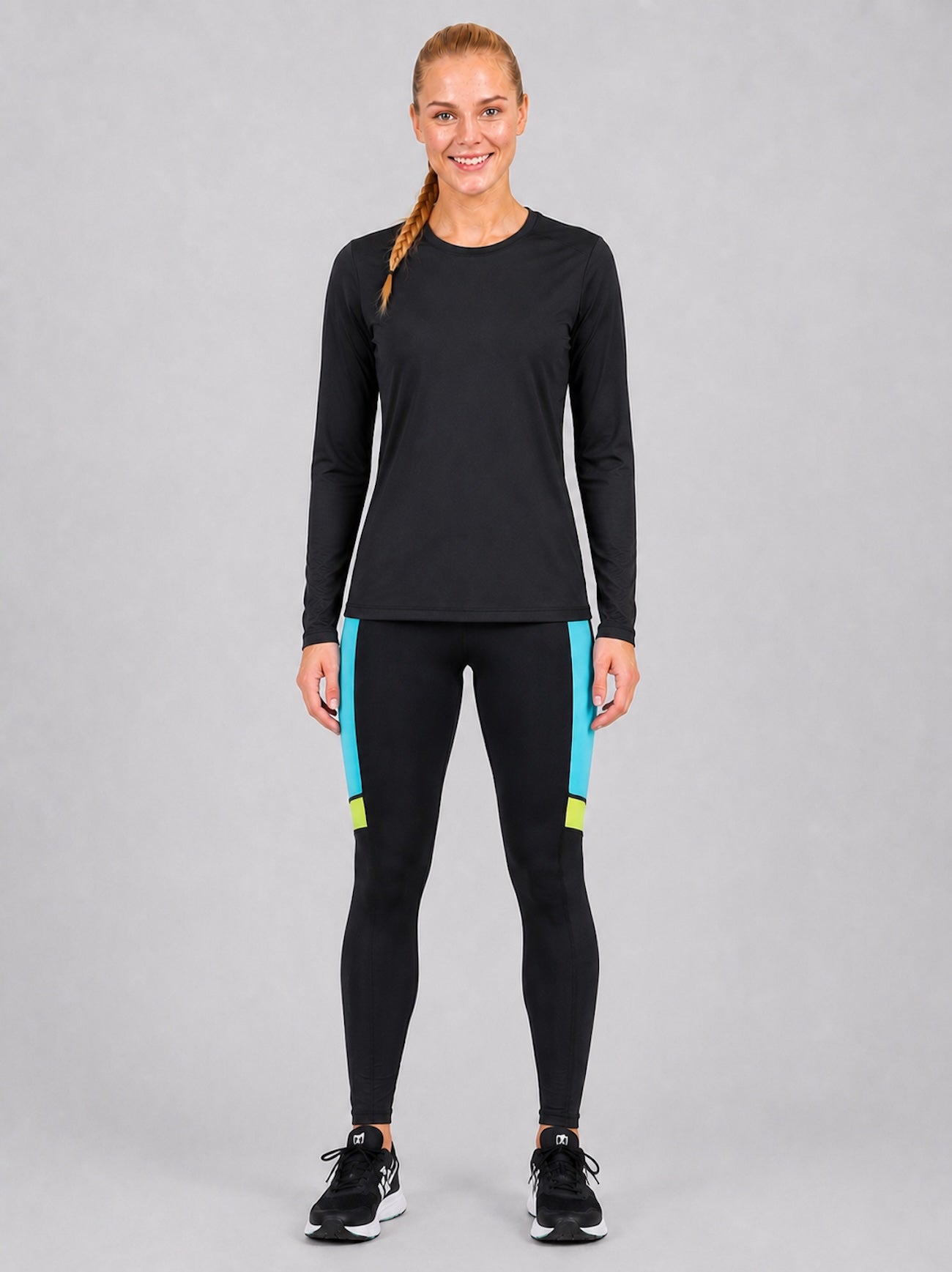Fitnessbroek voor vrouwen - Running broek Lang Schwarz Neon Red Decoct