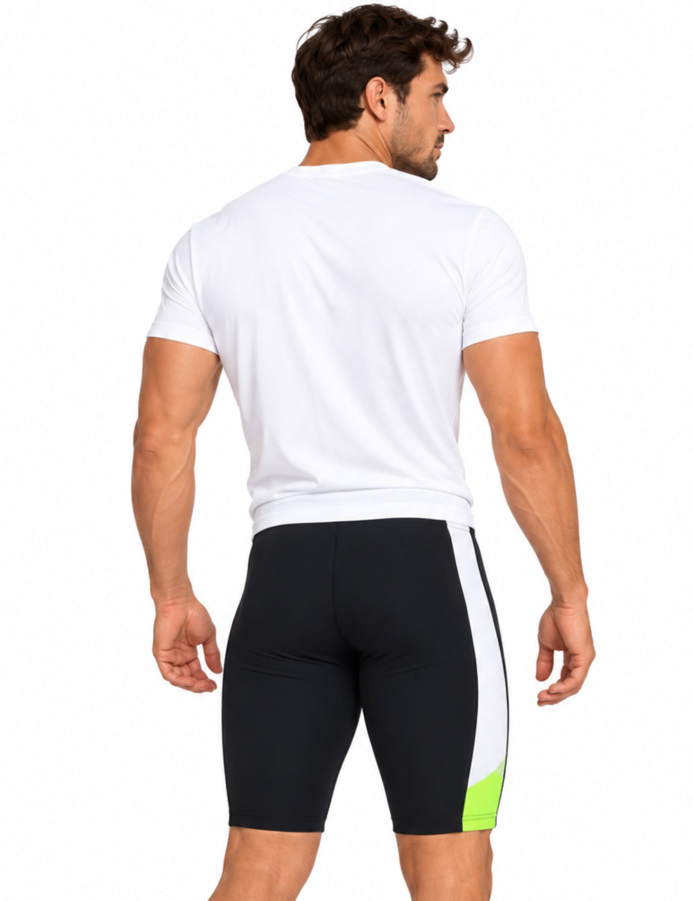 Herren Laufhose Kurz Schwarz Neon
