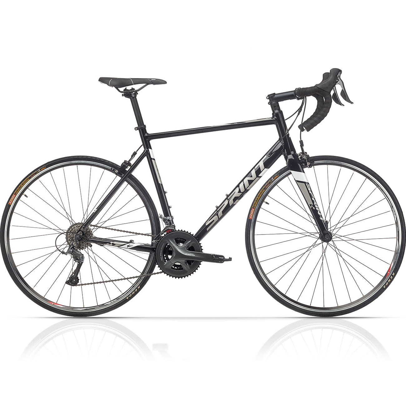 28" heren racefiets SPRINT MONZA RACE 28 carbon voorvork fiets 2 x 8 versnellingen SHIMANO CLARIS RD-R2000 zwart / wit