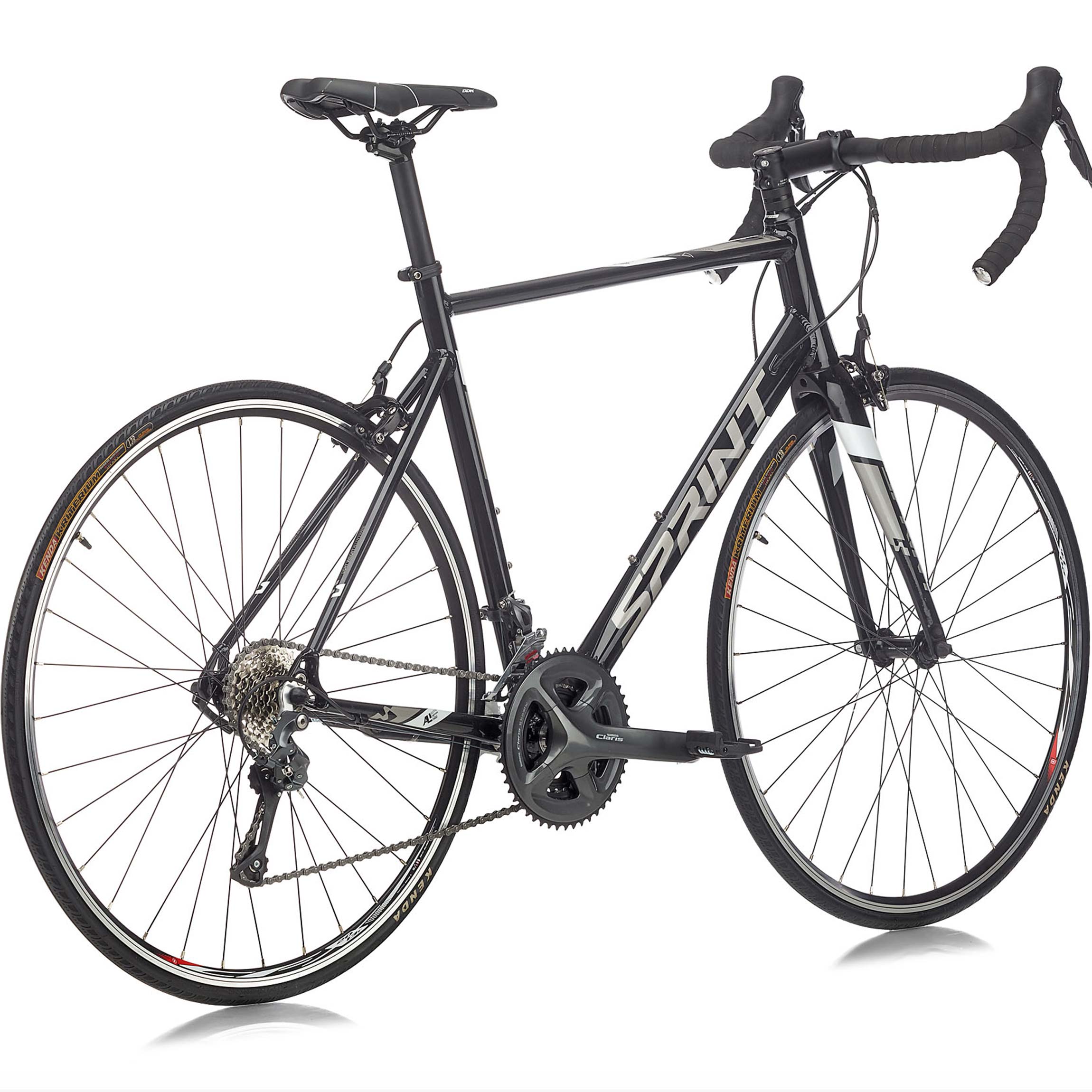 28" Bicicletta da corsa uomo SPRINT MONZA RACE 28 forcella in carbonio bicicletta 2 x 8 velocità SHIMANO CLARIS RD-R2000 nero / bianco