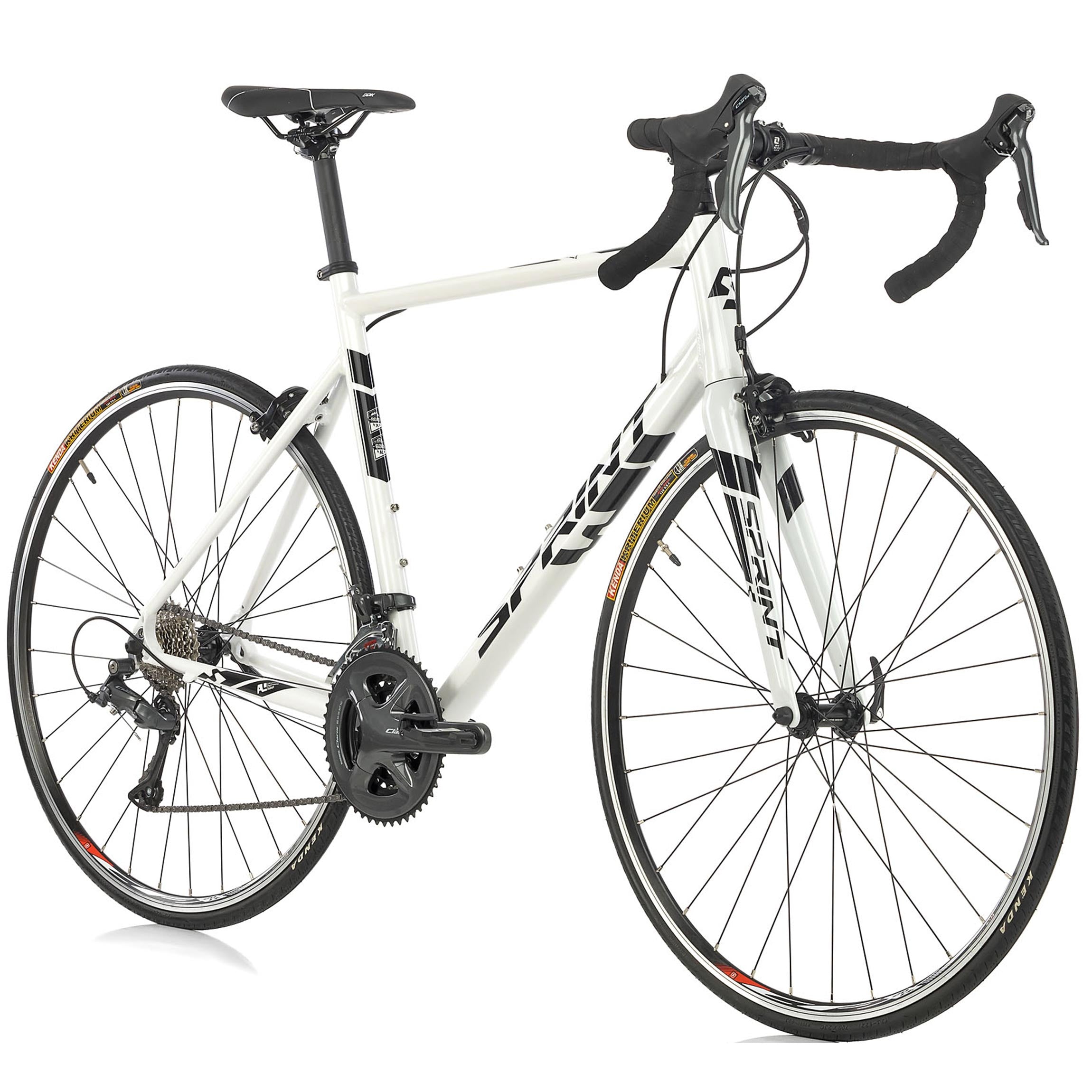 28" Heren racefiets SPRINT MONZA RACE met carbon voorvork 2 x 8 versnellingen SHIMANO CLARIS RD-R2000 Wit / Zwart