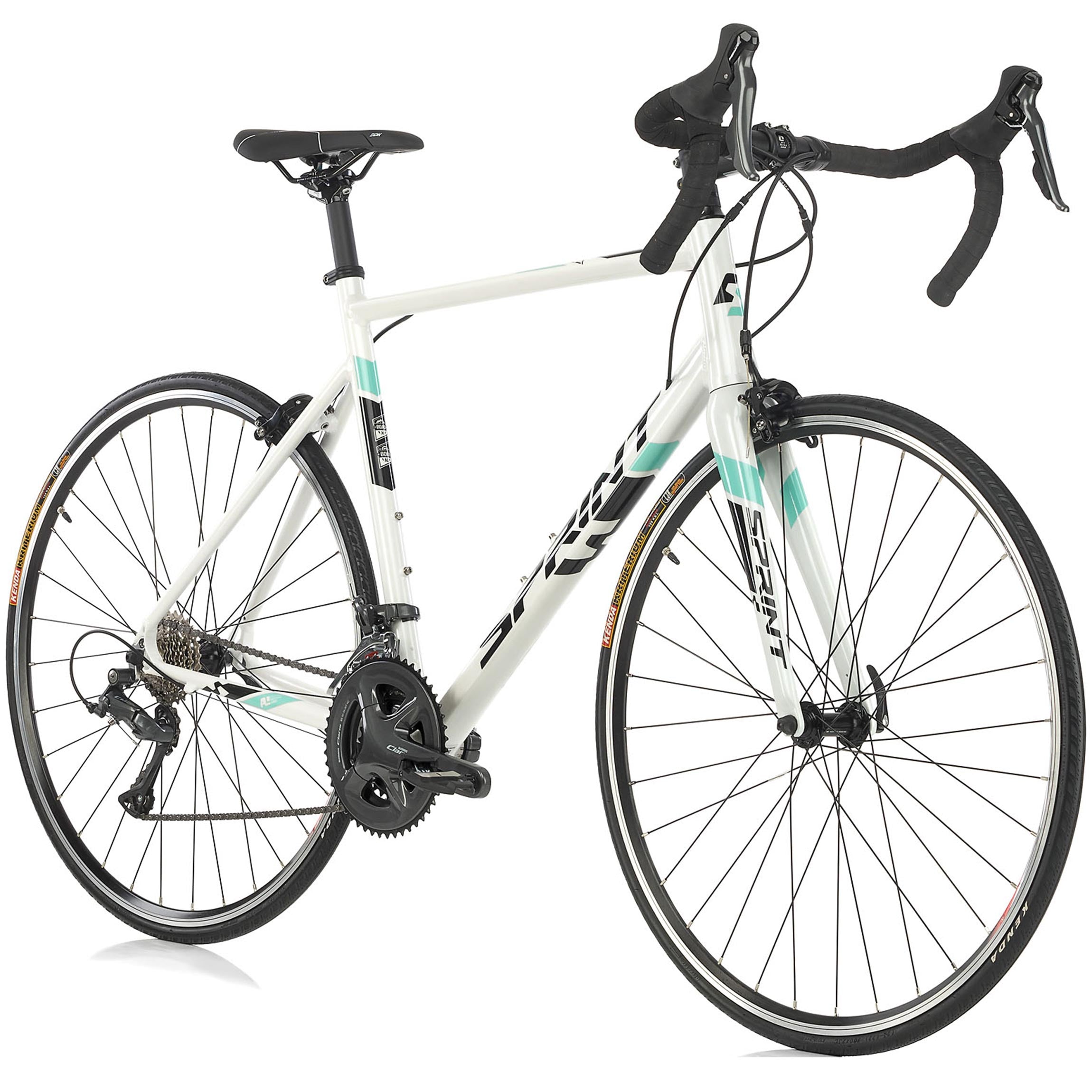 28" heren racefiets SPRINT MONZA RACE met carbon voorvork 2 x 8 versnellingen SHIMANO CLARIS RD-R2000 wit / groen