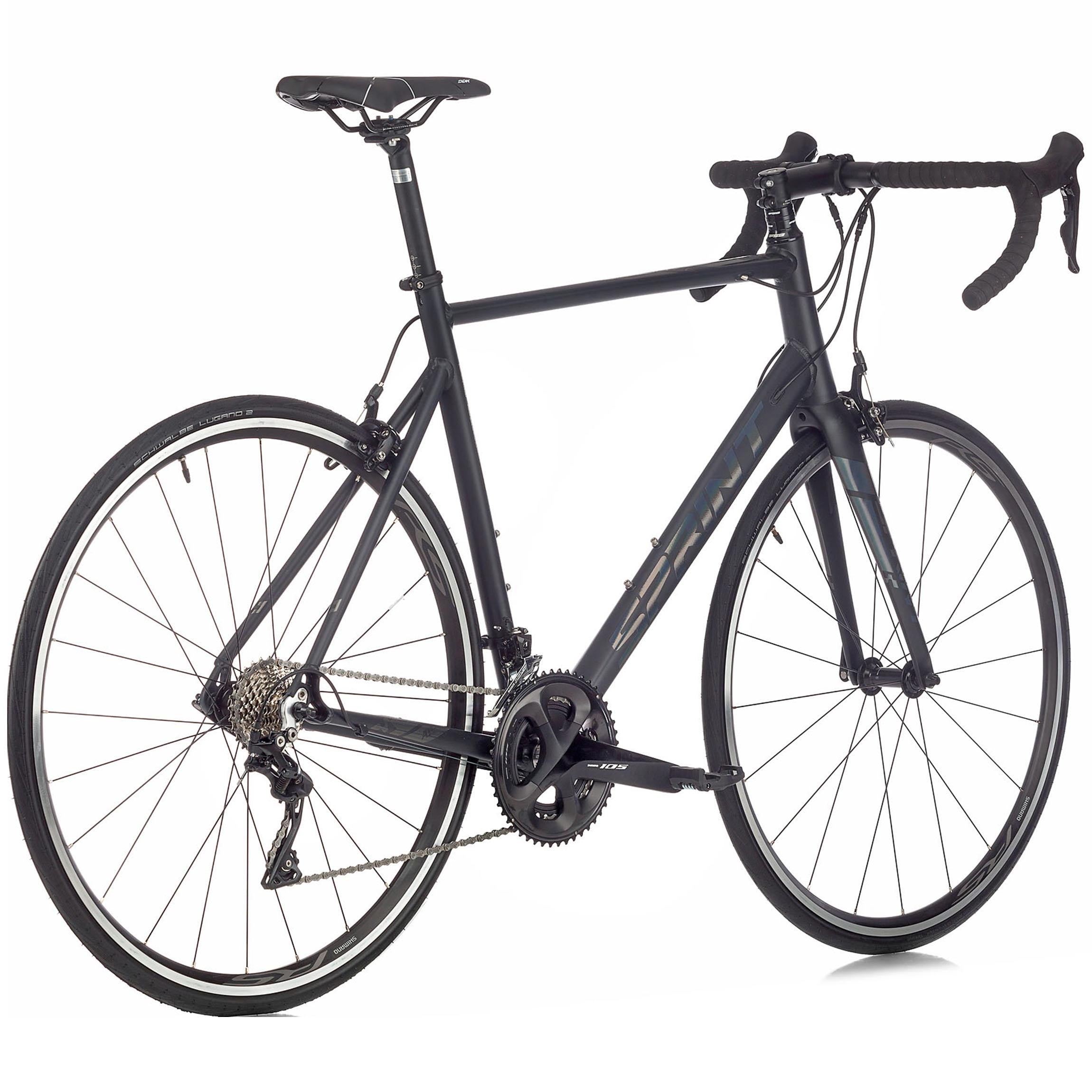 28" heren racefiets SPRINT MONZA TEAM met carbon voorvork, 2 x 11 versnellingen SHIMANO 105 RD-R7000 zwart / mat