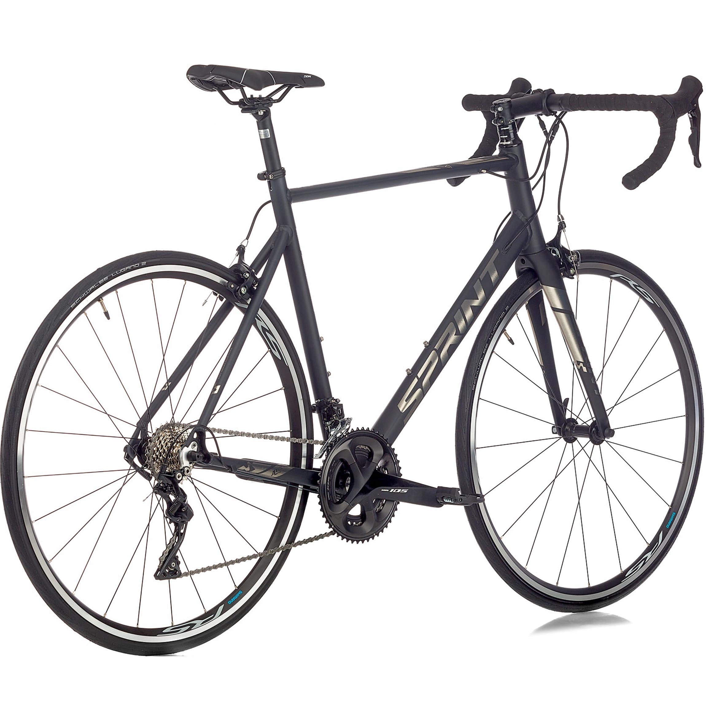 28" heren racefiets SPRINT MONZA TEAM met carbon voorvork, 2 x 11 versnellingen SHIMANO 105 RD-R7000 zwart / mat