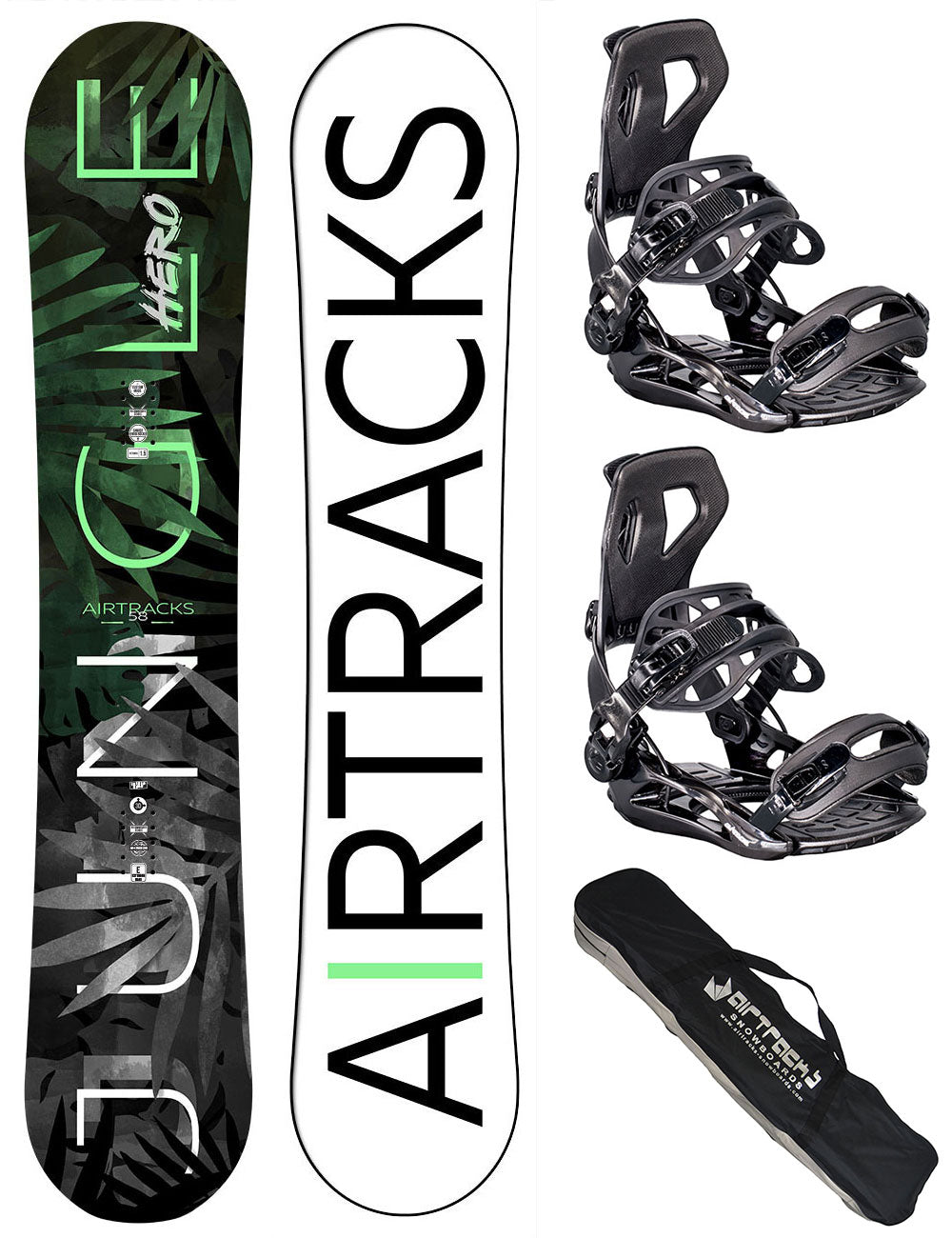 Men Snowboardset Jungle Hero Hybrid Rocker Wide + Snowboard Binding Master Pro + SB BAG