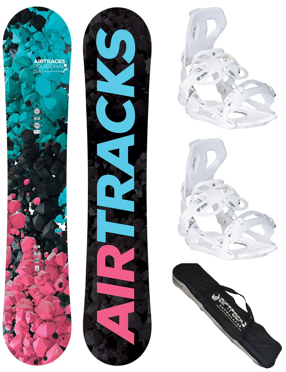 Women's Snowboard Set Polygonal + Binding Master W Size M + SB Bag