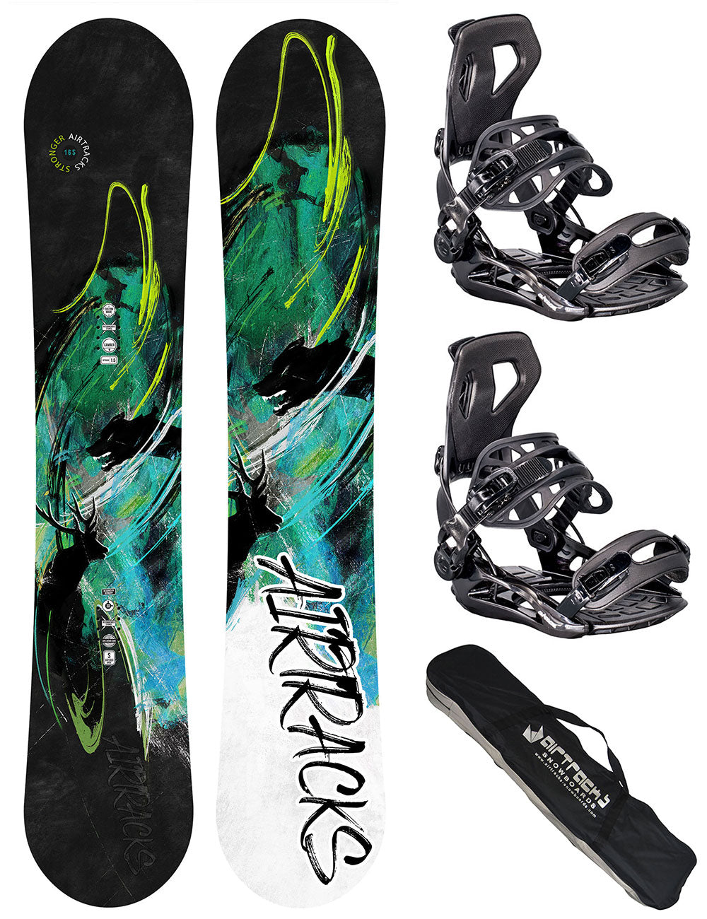 Set Snowboard da Uomo: Tavola Stronger Wide + Attacchi Master L + SB Bag