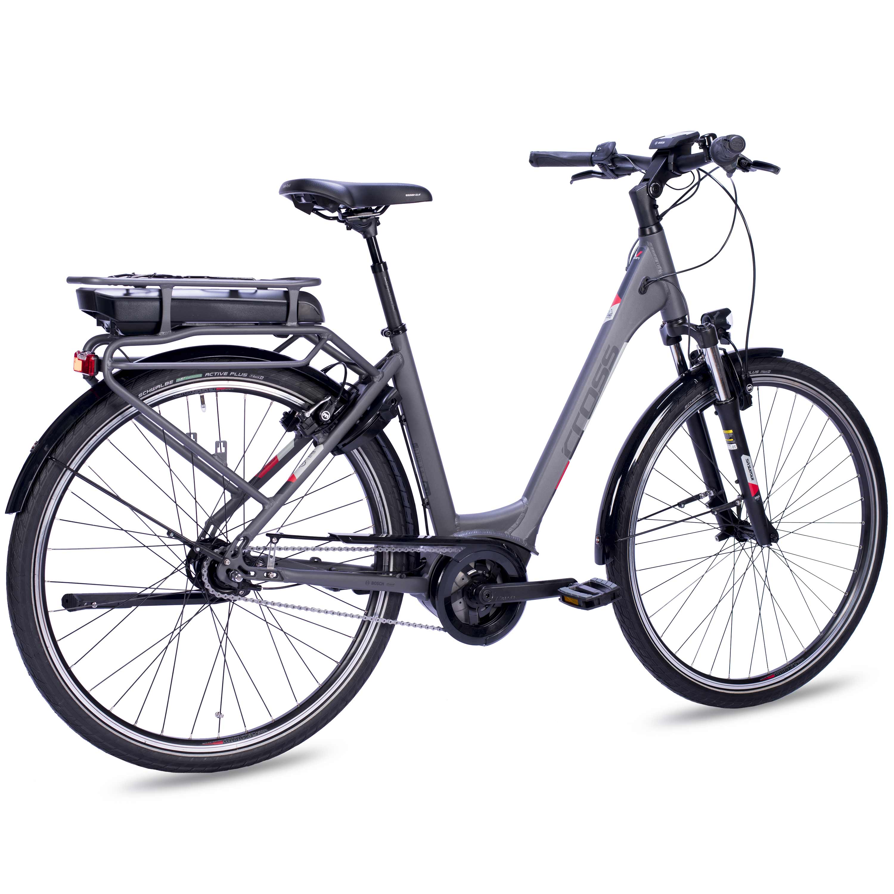 28" E-Bike City Bicycle V-Tron RACK BOSCH ACTIVE LINE PLUS 400 Wh 7 SPEED SHIMANO NEXUS REAR COASTER BRAKE