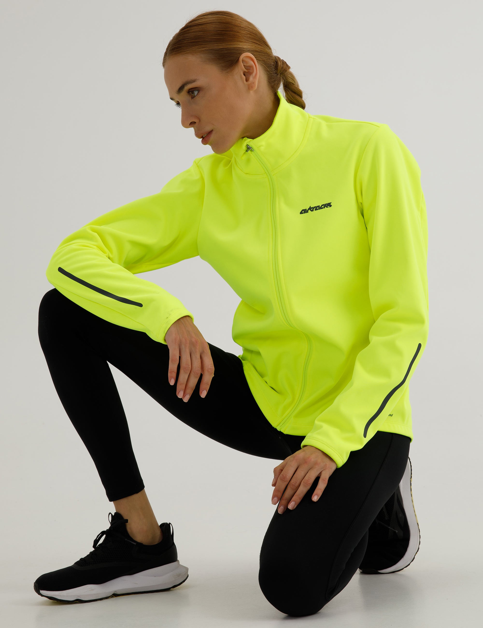 Damen Winter Fahrradjacke-Laufjacke Softshell Thermojacke Aktive Comfort Line Neon