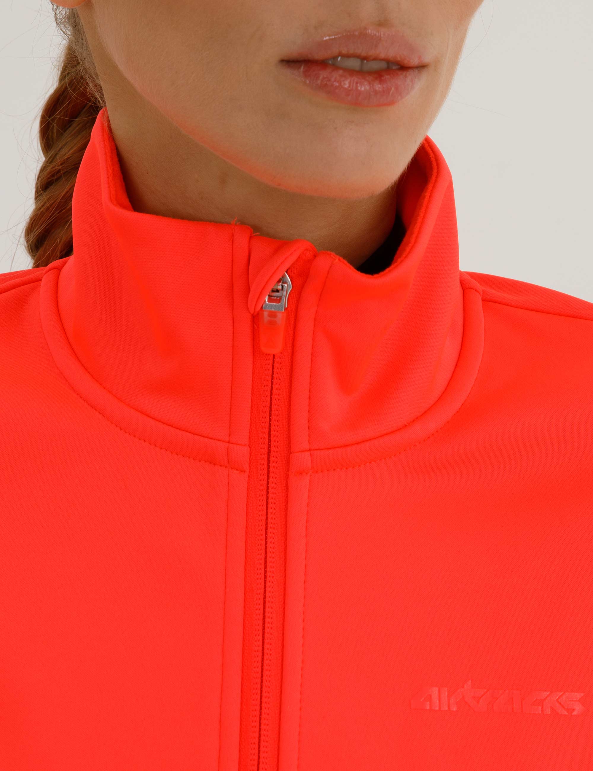 Damen Winter Fahrradjacke-Laufjacke Softshell Thermojacke Aktive Comfort Line Rot Neon