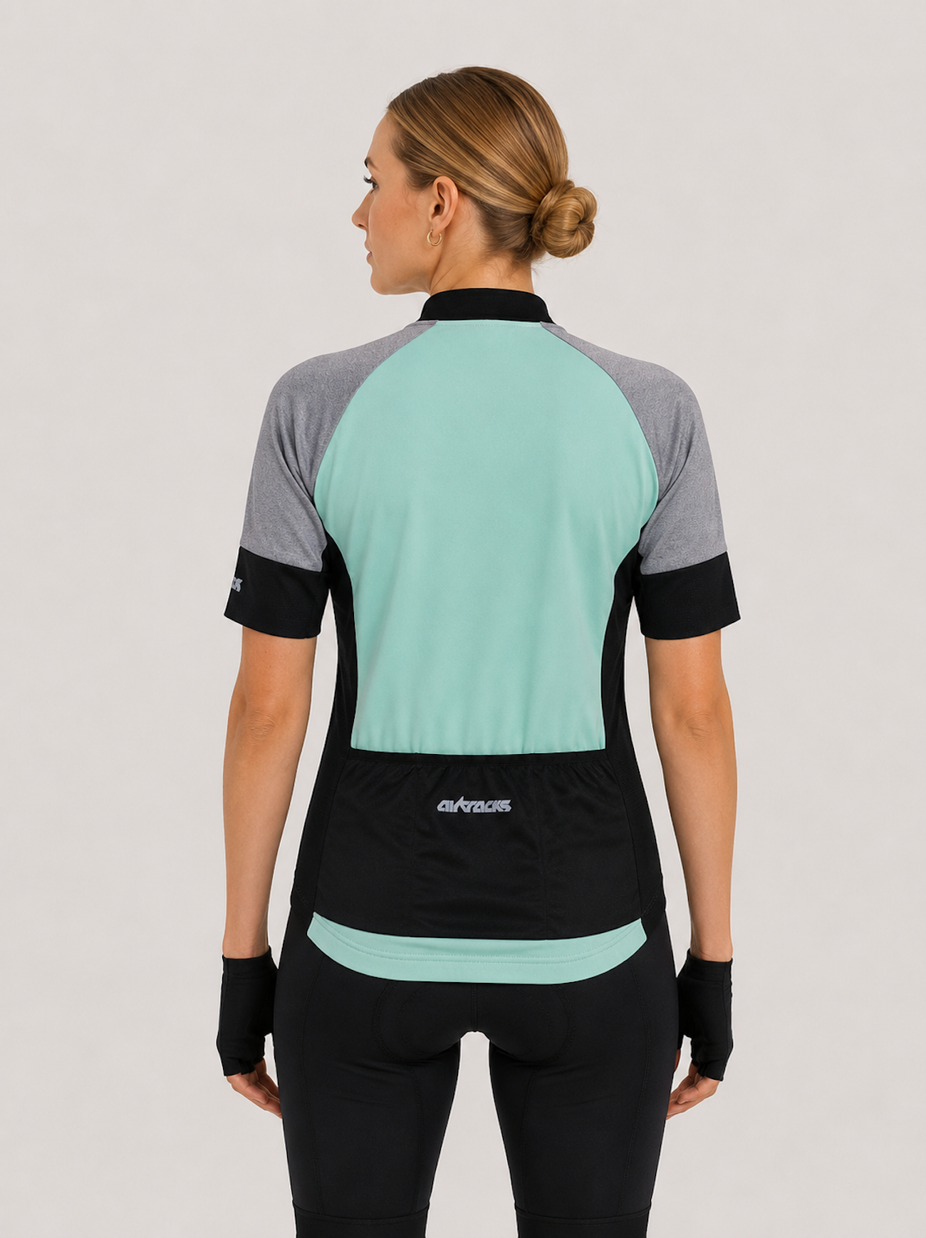Damesfiets jersey short -sleeveved fietstrui per lijn blauw