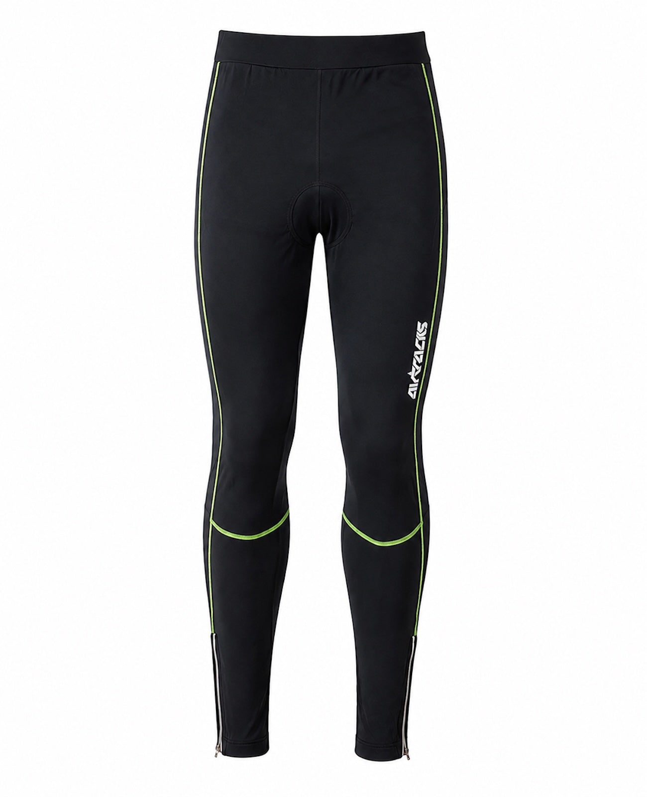 Pantaloni per biciclette termali da uomo lunghi per neon nero