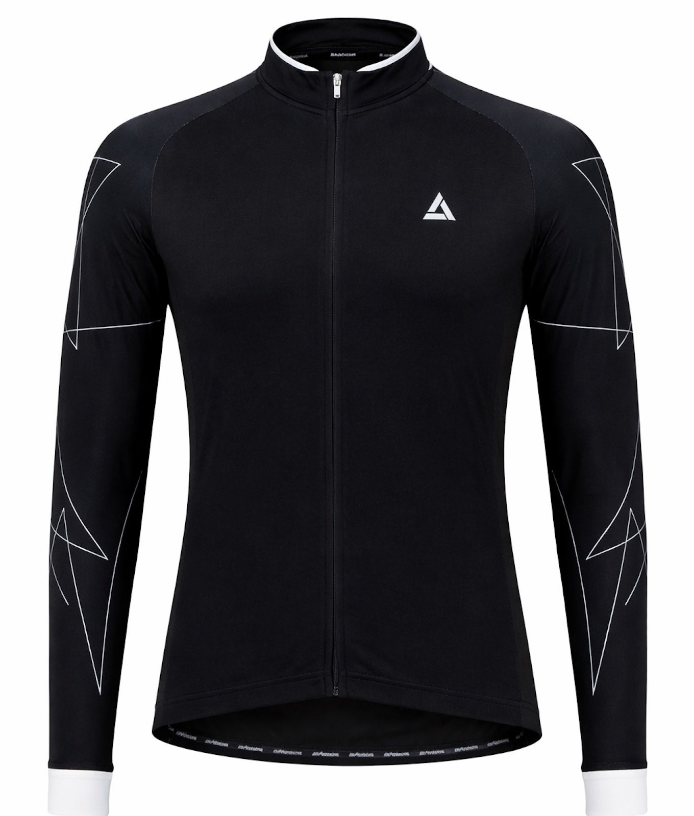 Herren Fahrradtrikot Langarm Pro Line Schwarz Weiß