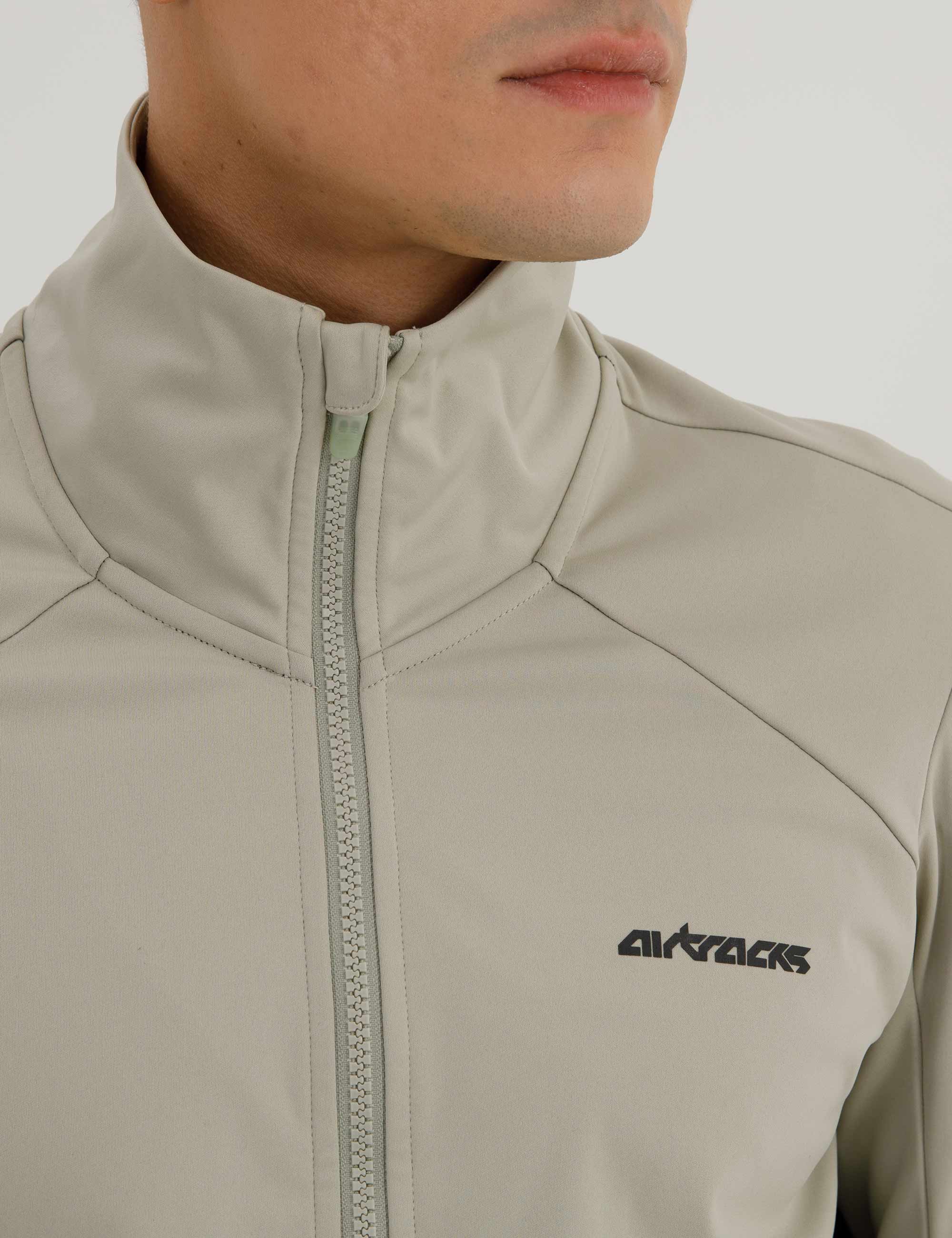 Herren Winter Fahrradjacke Softshell Thermoradjacke Advance Line Schwarz-Grau