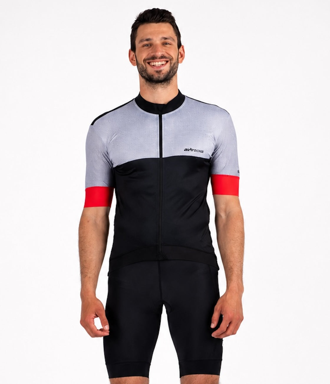 Jersey de bicicleta de bicicleta masculina Jersey de bicicleta de manga corta por equipo III Negro-Gray