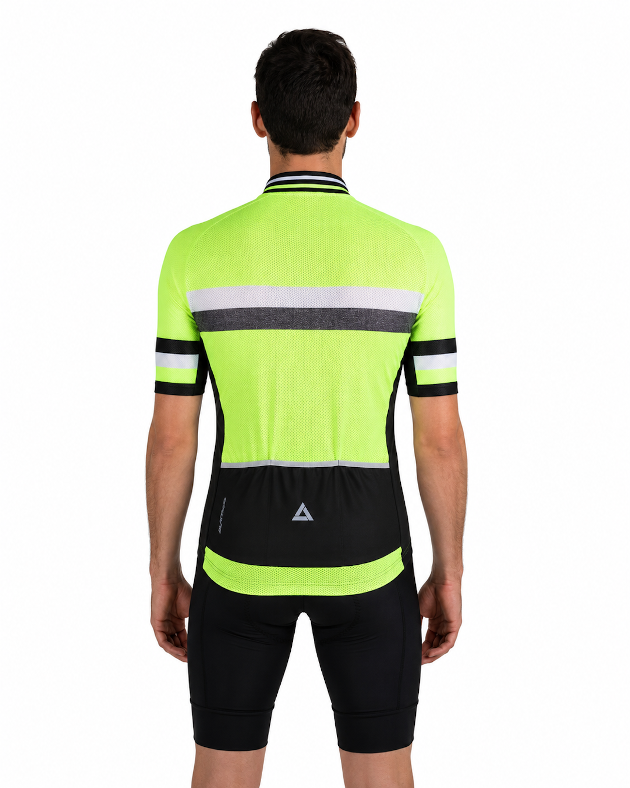 Jersey de vélo masculin courte à manches courtes par ligne iii néon-noir