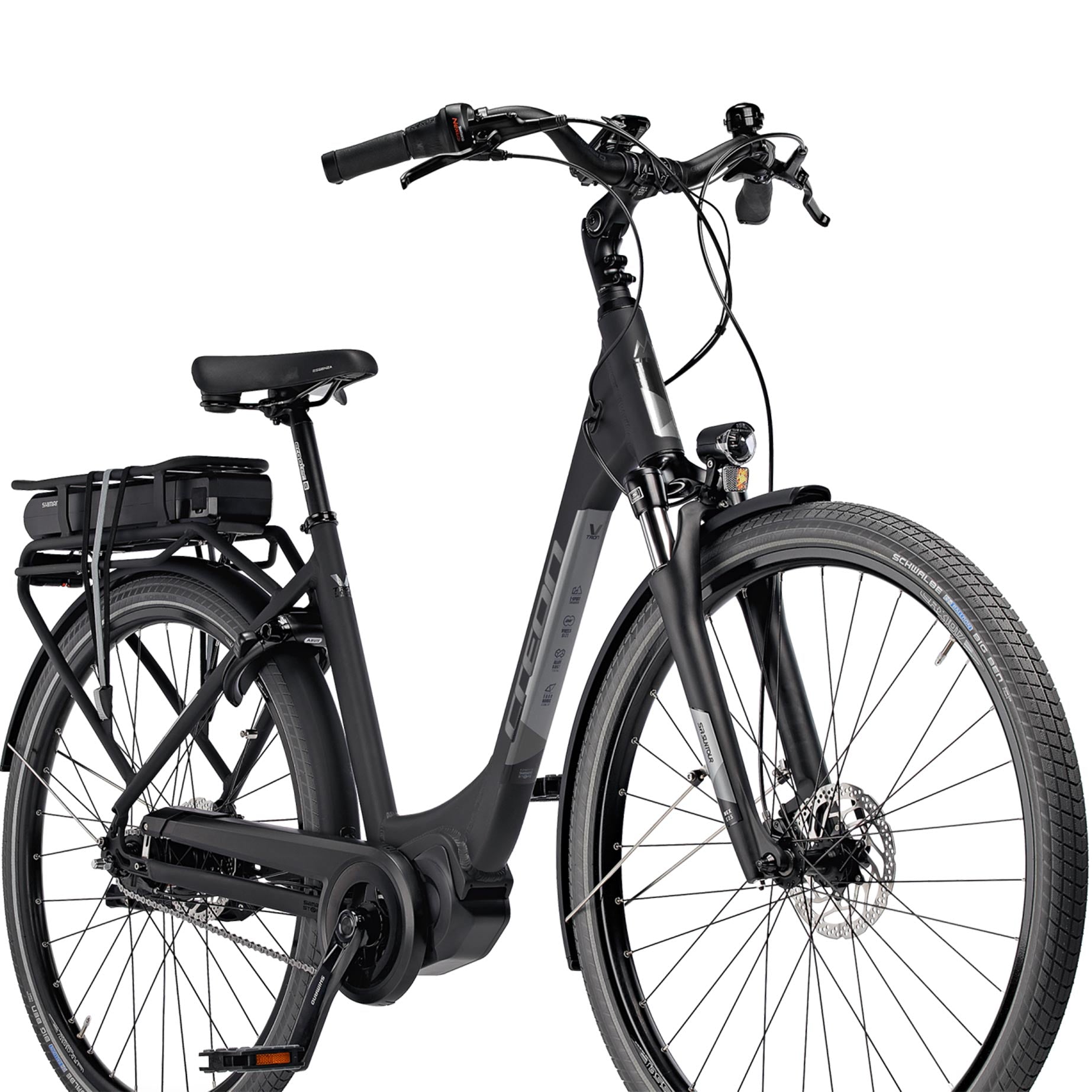 28" Bicicleta eléctrica urbana LS V-TRON RD WAVE RACK SHIMANO STEPS E-6100 418Wh 7 marchas SHIMANO NEXUS