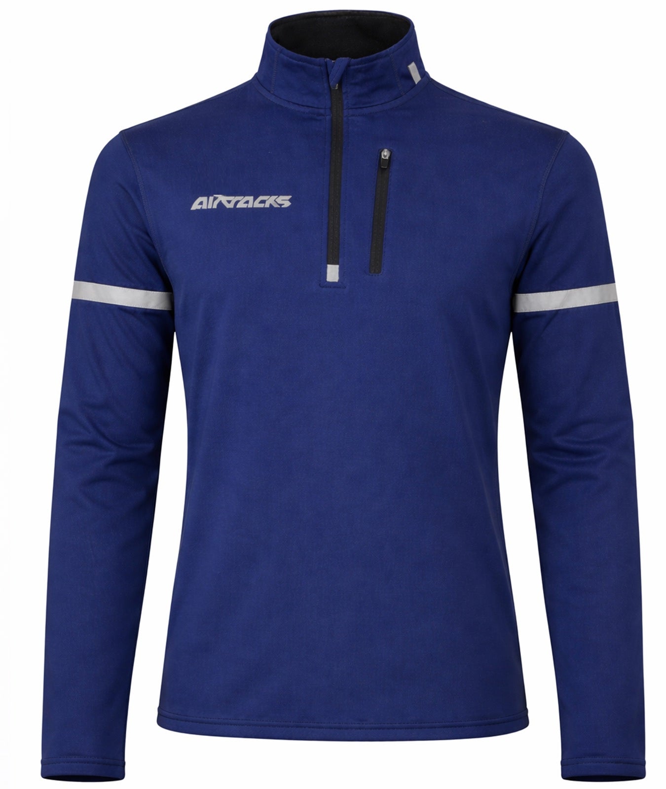 Herren Thermo Fahrradtrikot - Laufshirt Langarm Navy Blau