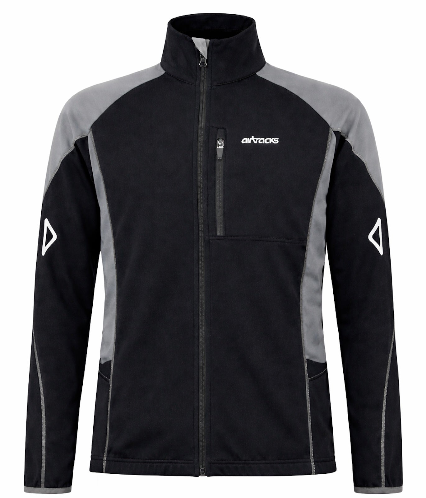 Herren Winter Thermoradtrikot Pro-T – Fahrradtrikot Langarm mit Fleece Schwarz Grau